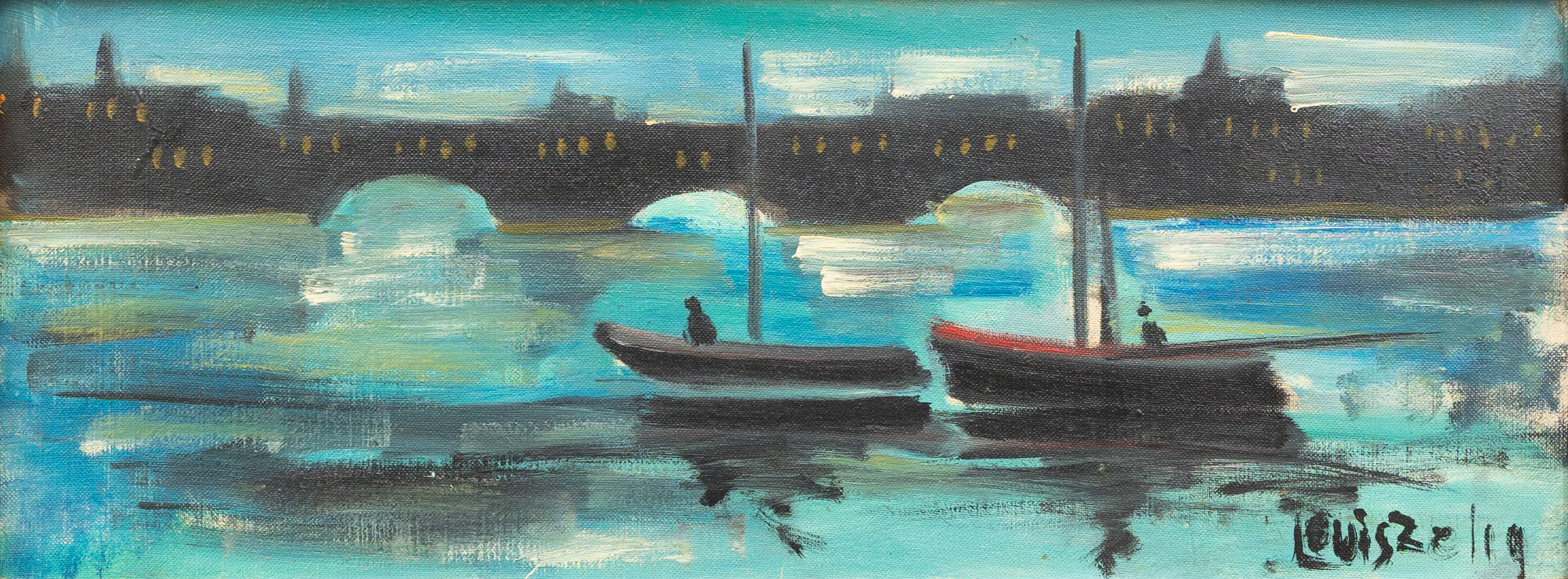 LOUIS ZELIG. Motiv från Paris, olja på pannå, signerad.