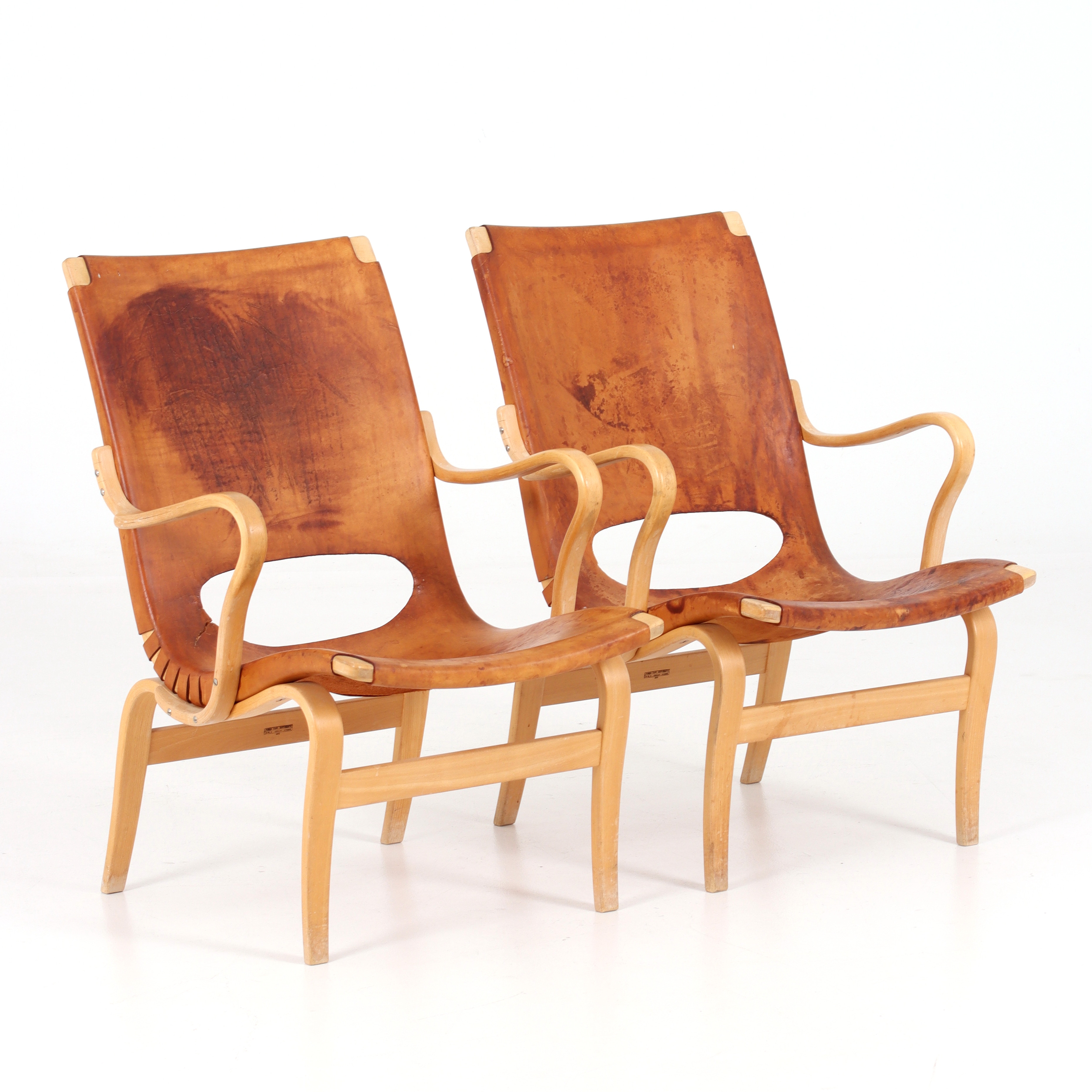 BRUNO MATHSSON. Fåtöljer, 1 par, "Eva", Firma Karl Mathsson, 1970.