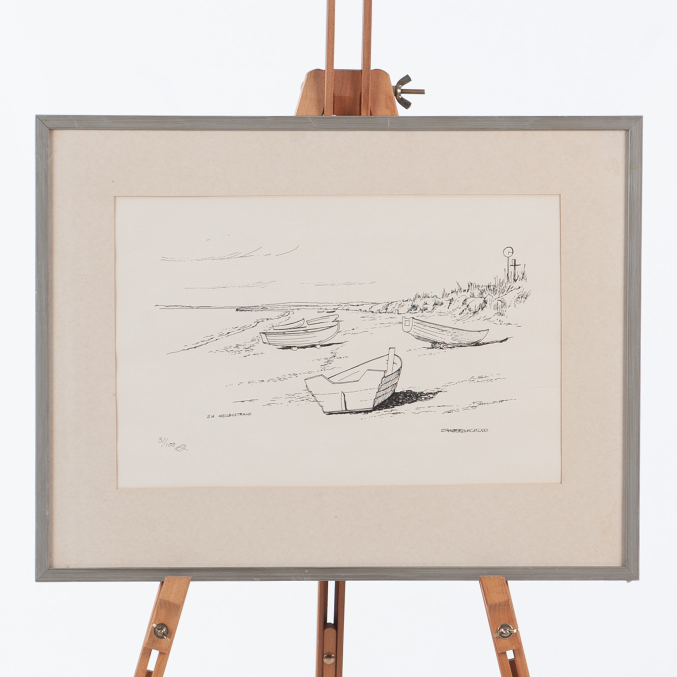 OLOF STAMBERG. Litografi "Södra Mellbystrand".