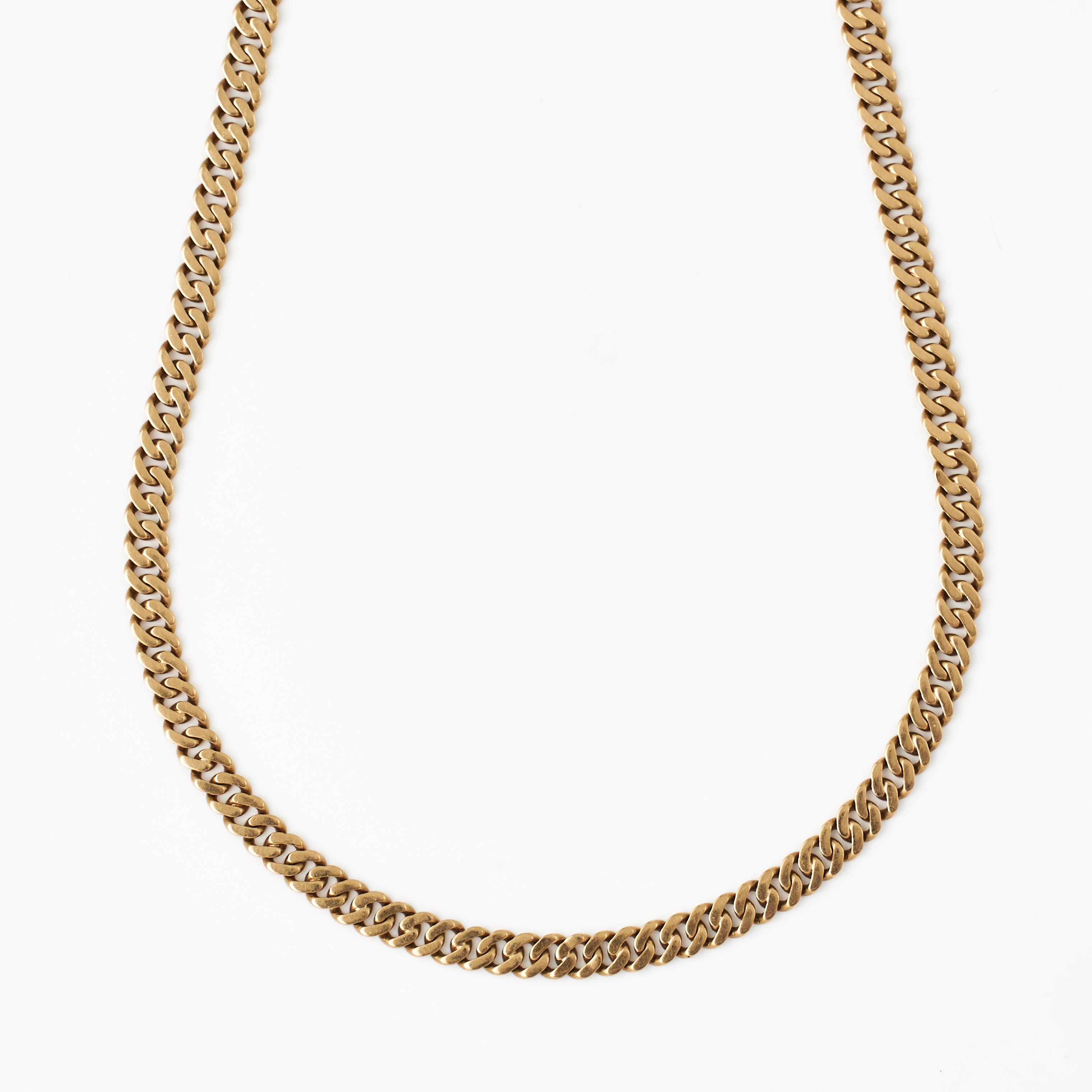 HALSKEDJA, 18 k guld, manglad pansarlänk, otydliga svenska stämplar.