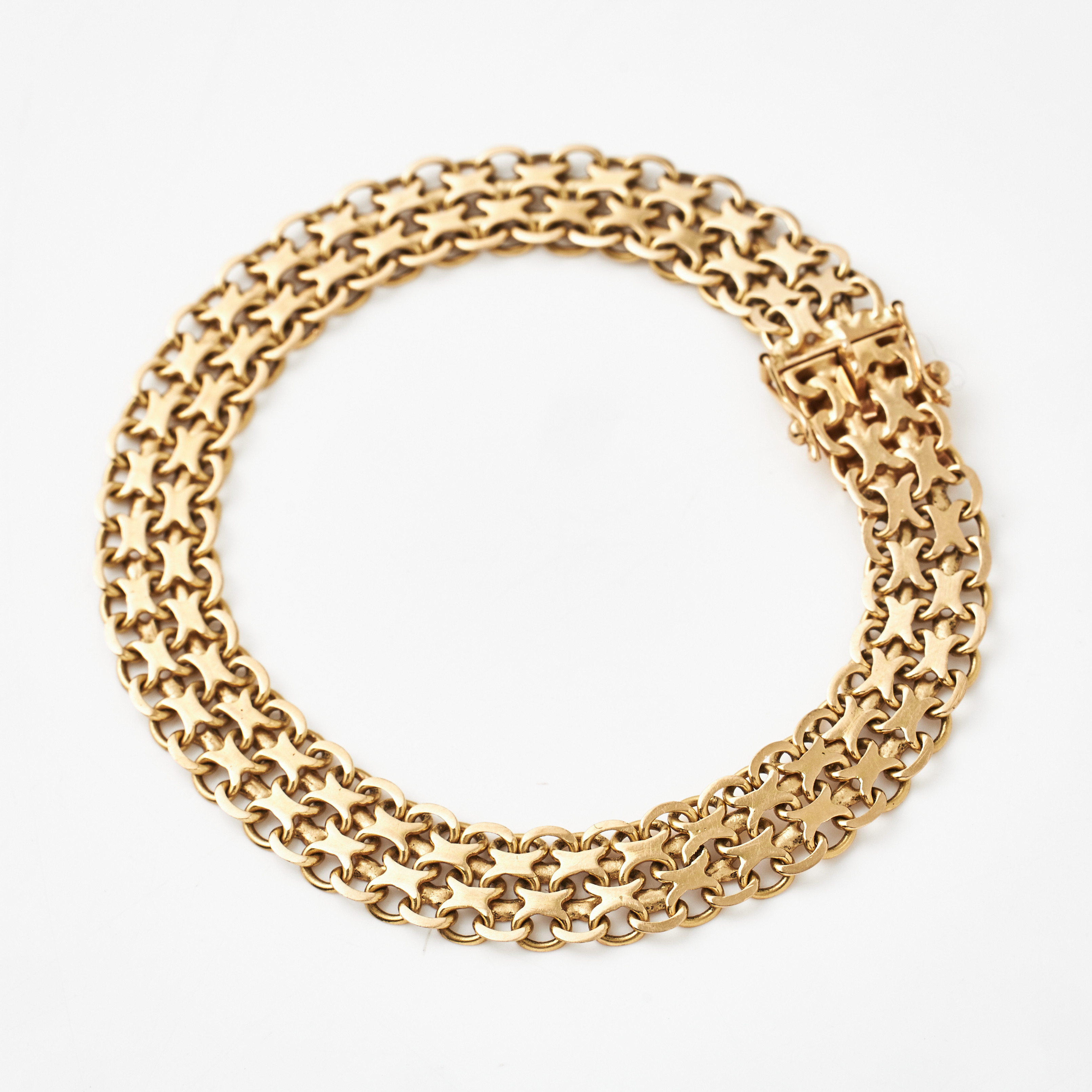 ARMBAND, 18 k guld, x-länk, Stockholms Ädelsmide AB, Stockholm troligen 1960-tal (ej läsbart årsindex.