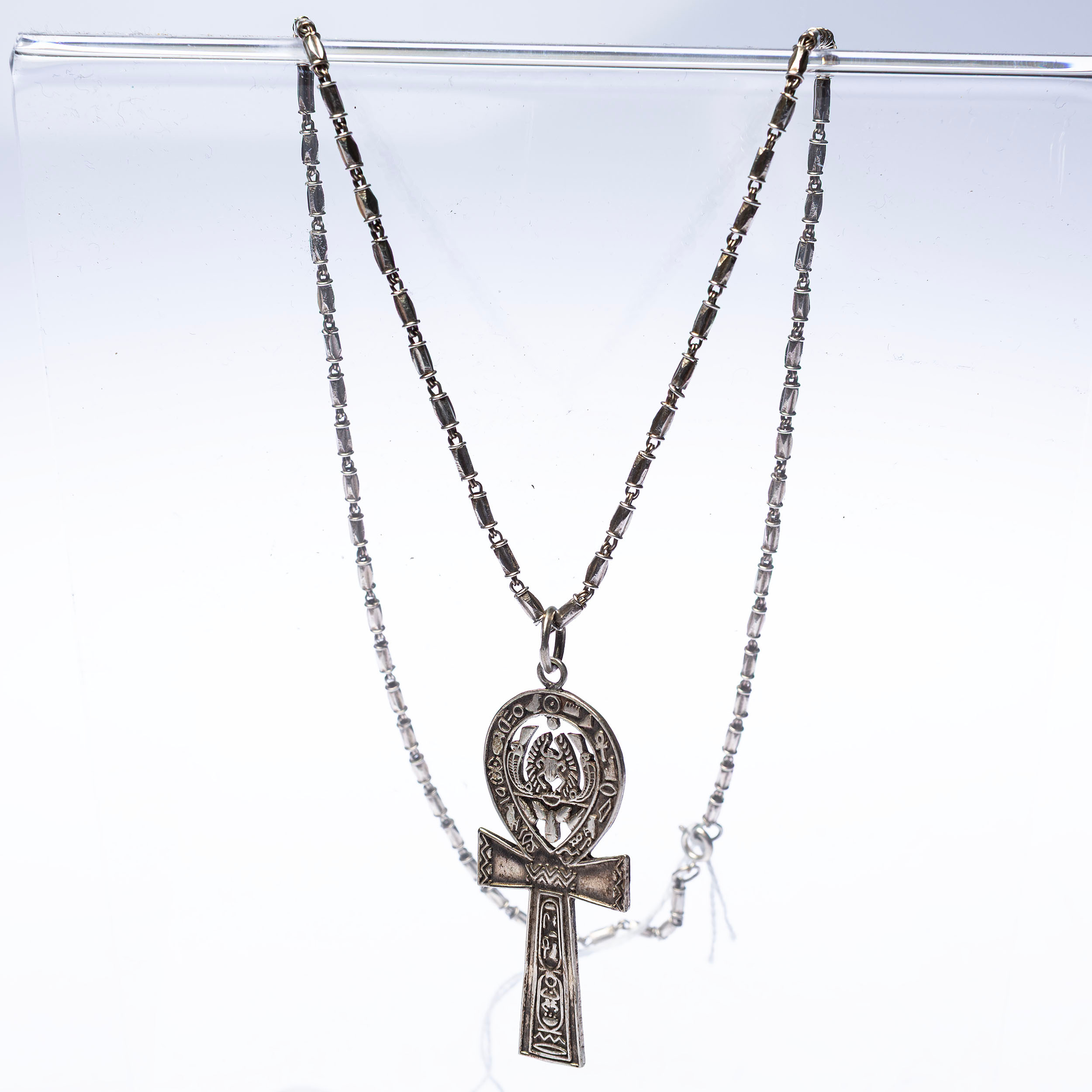 COLLIER, Egyptisk ankh, silver.