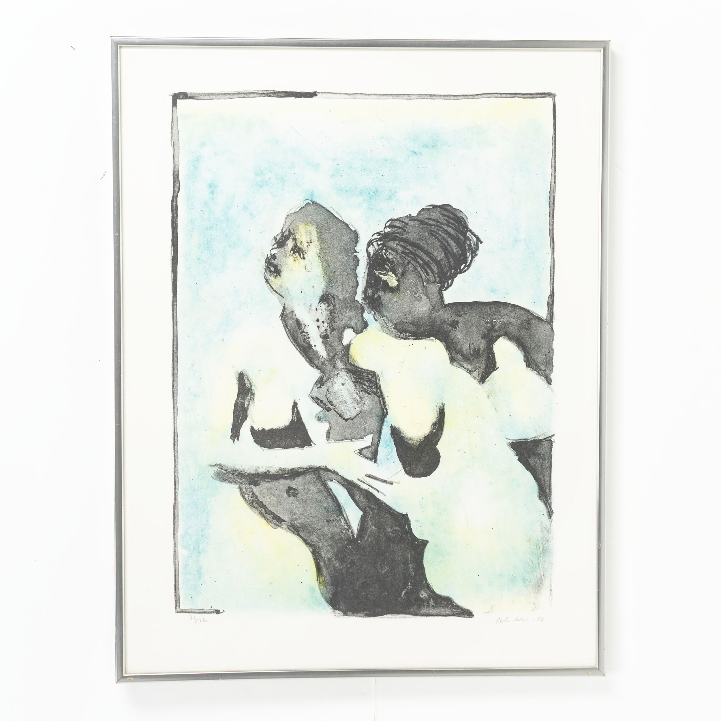 PETER DAHL. "Två kvinnor" färglitografi, signerad och numrerad 72/260.