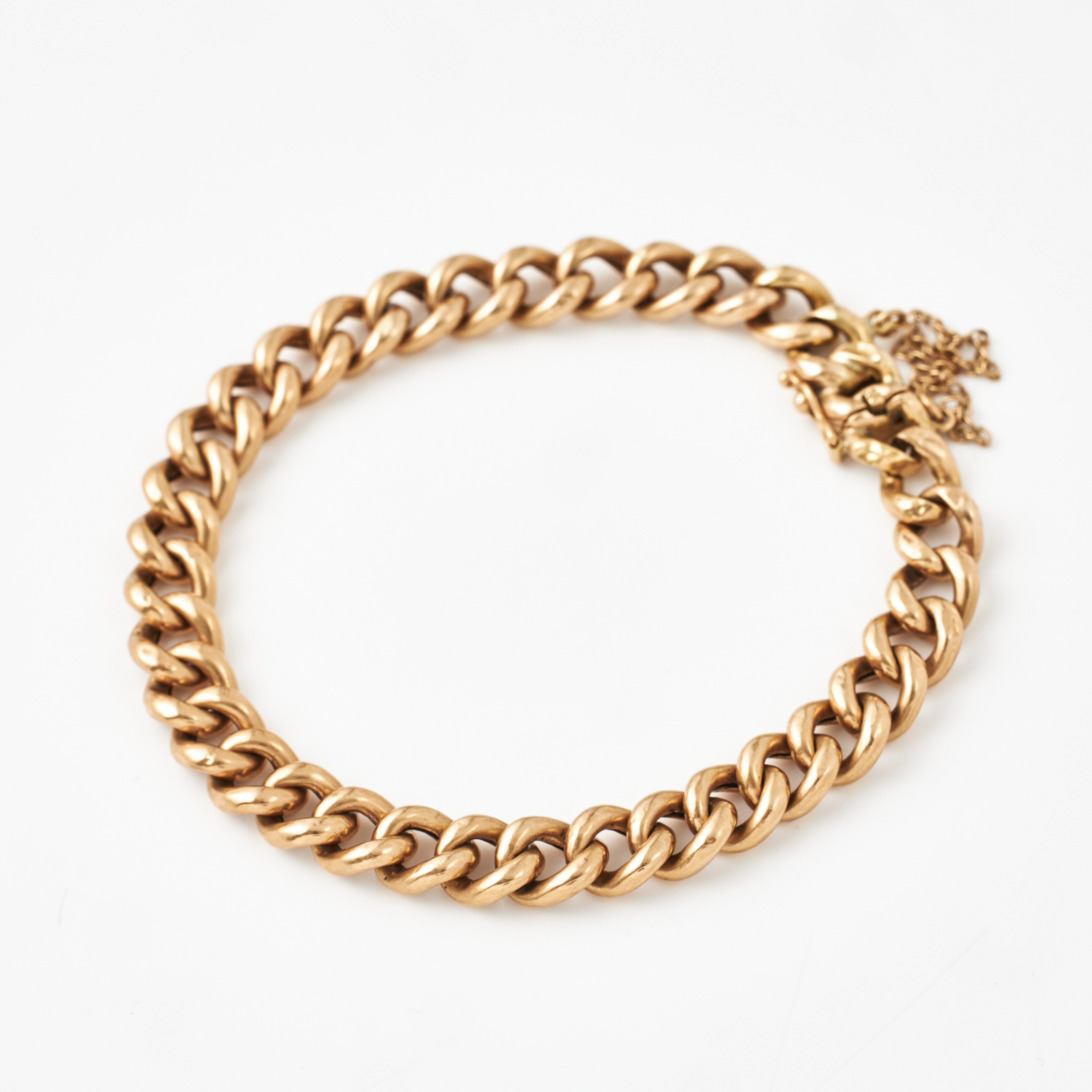 ARMBAND, 18 k guld, manglad pansarlänk, Gustaf Dahlgren & Co, Malmö 1893.