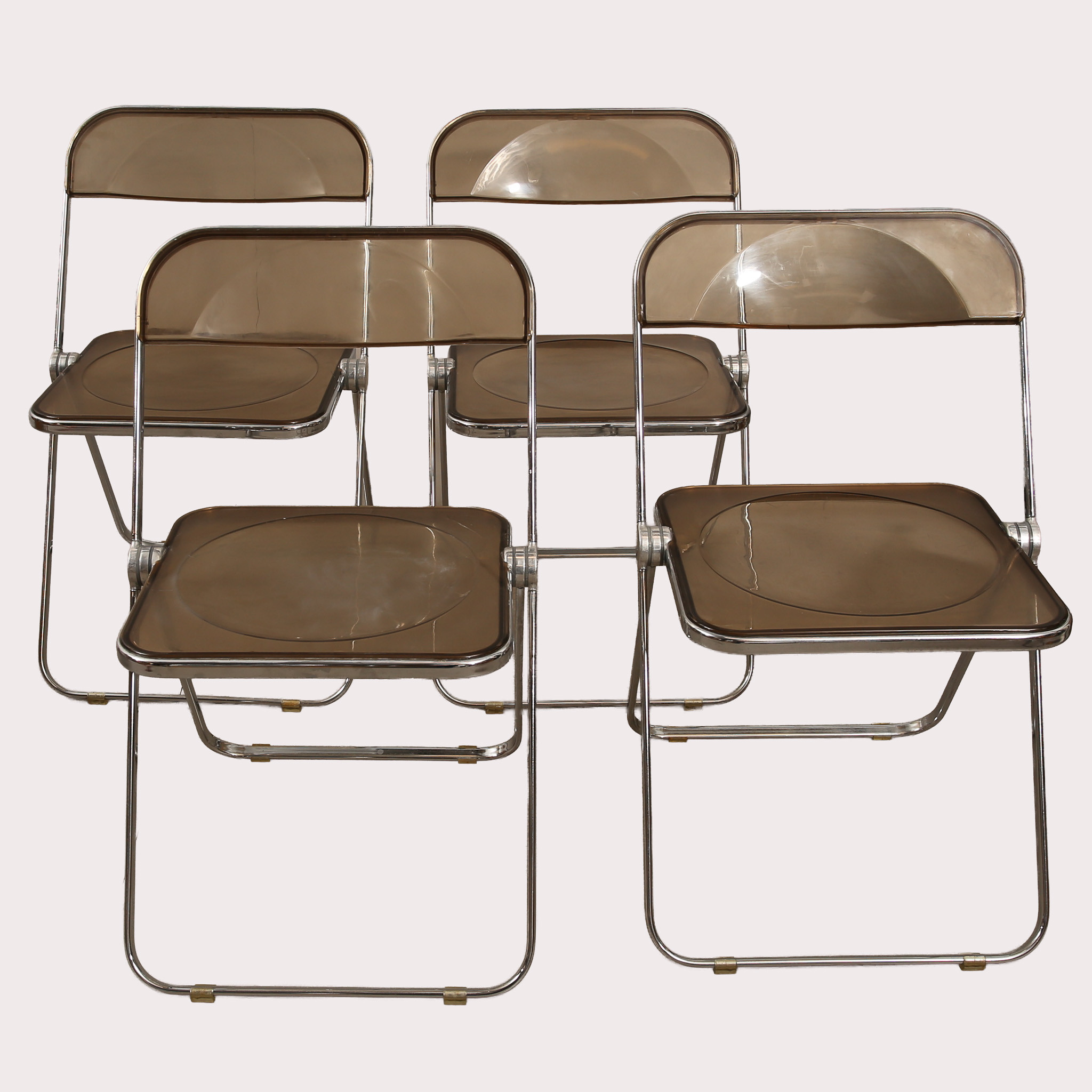 GIANCARLO PIRETTI, 4 st., ihopfällbara stolar, stål, aluminium, ABS-plast. "Plia", Castelli. Formgivna 1969.