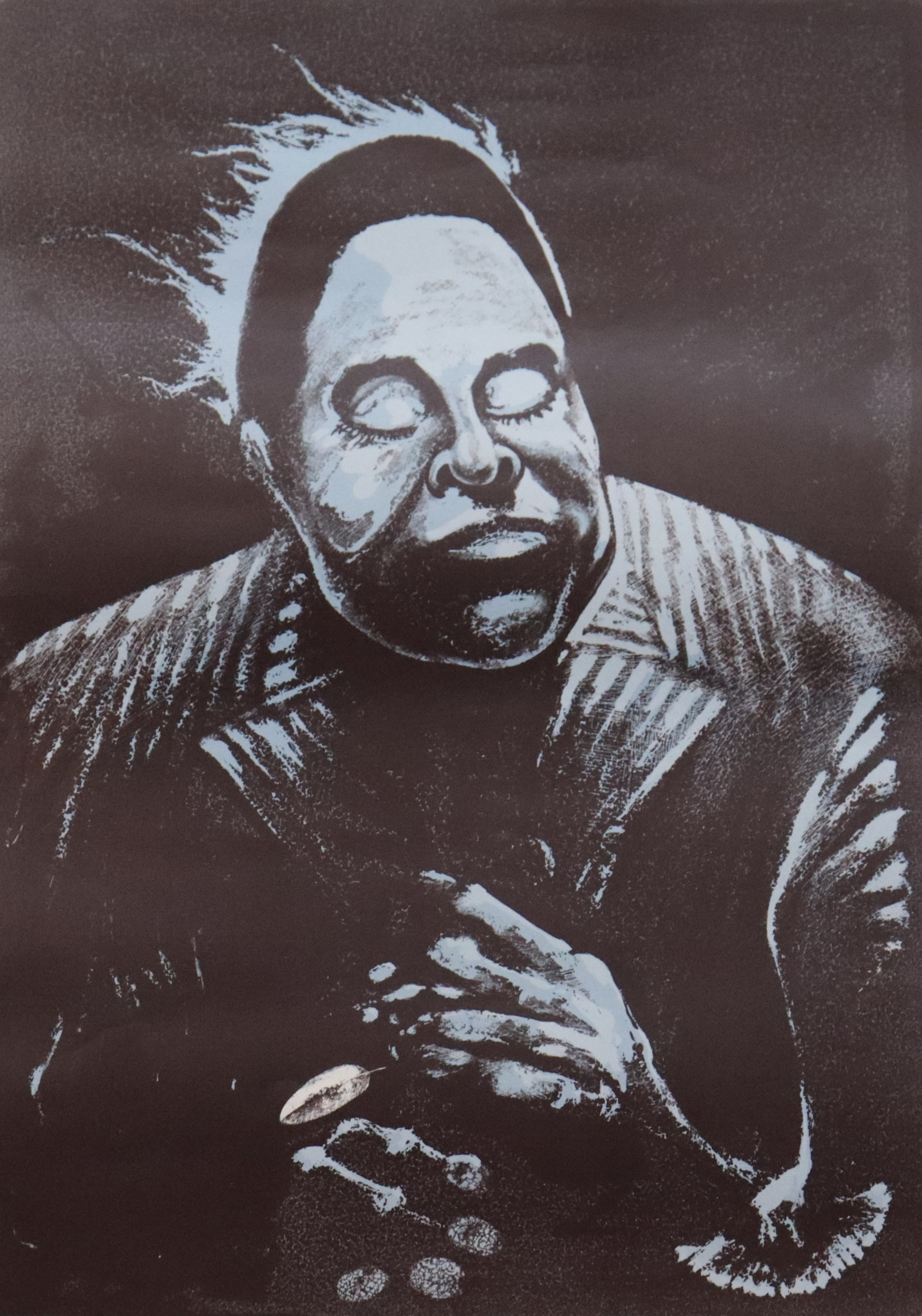 GUNNAR THORÉN. litografi, "Bird" Charlie Parker.