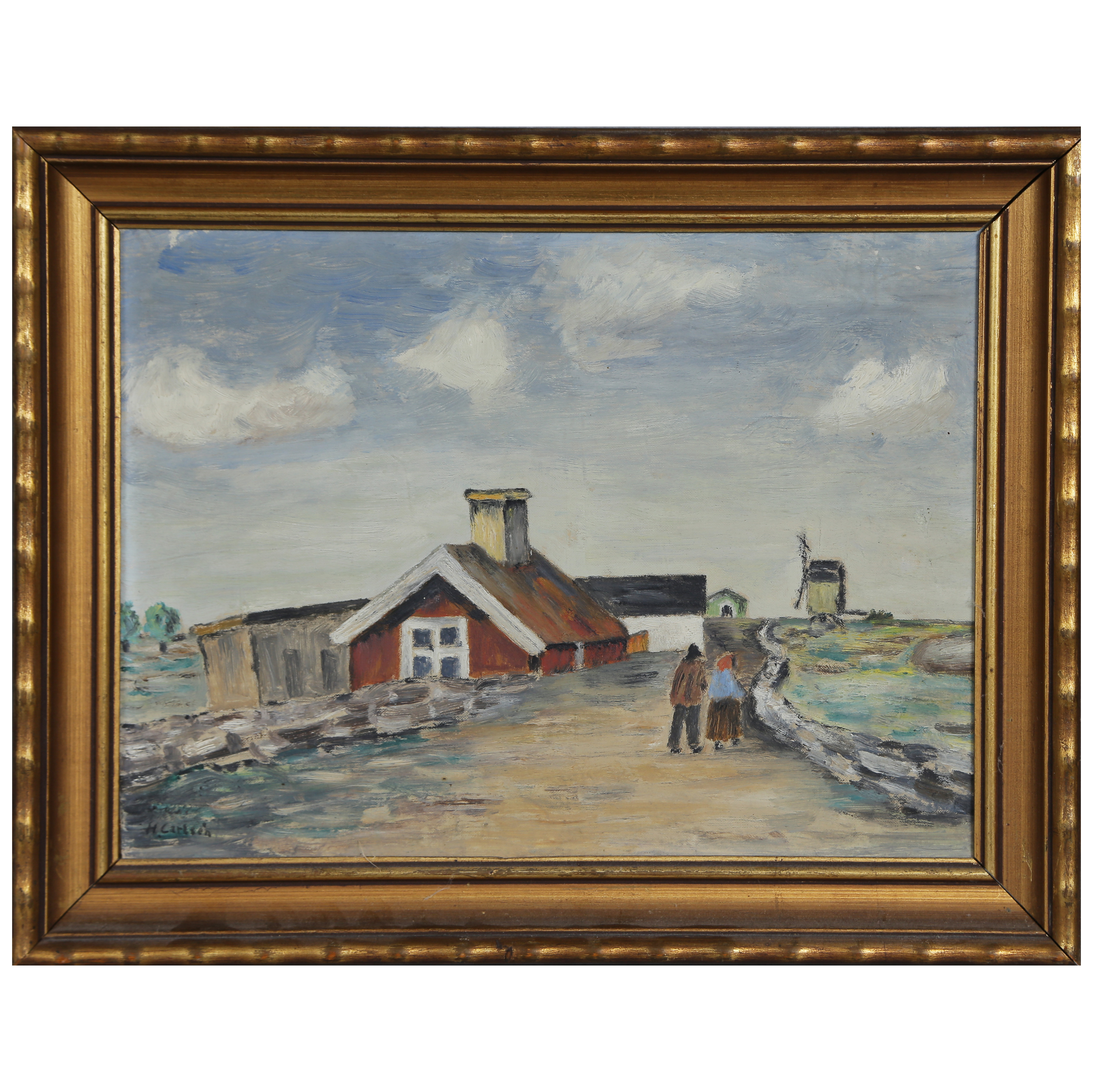 H. CARLSÉN, OLJA PÅ PANNÅ, SIGNERAD, OIDENTIFIERAD KONSTNÄR.