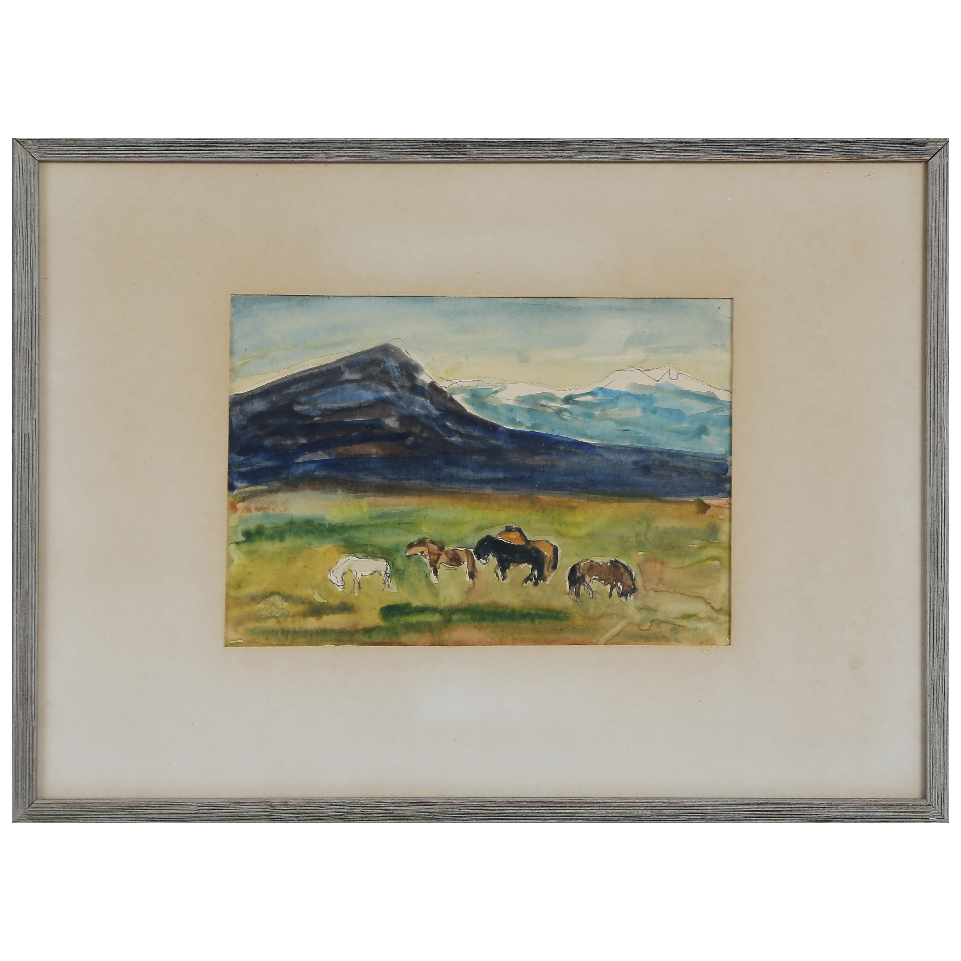 OIDENTIFIERAD KONSTNÄR, AKVARELL, SIGNERAD, INGLASAD.