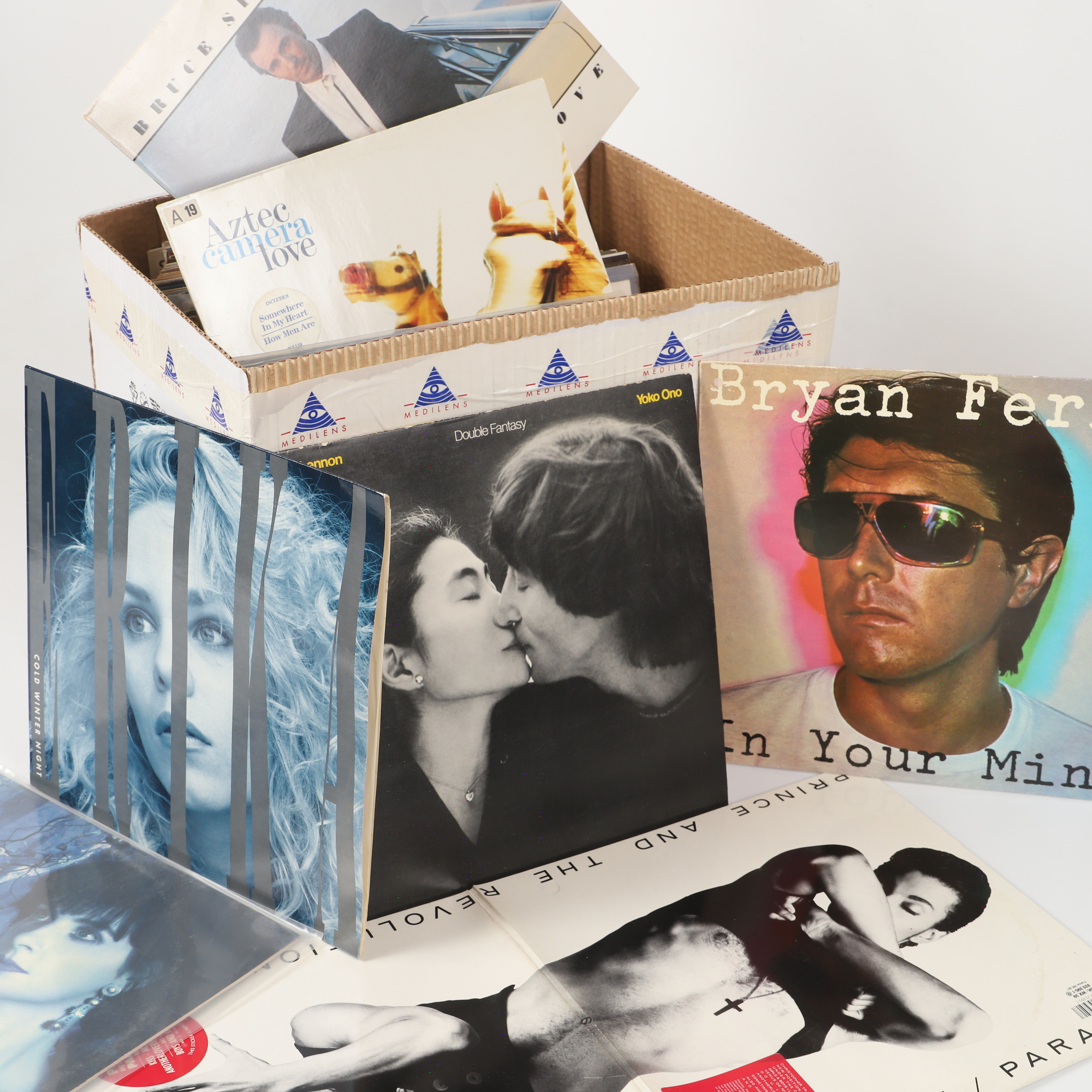 LP-SKIVOR, ca 50 stycken, blandade artister och genrer.