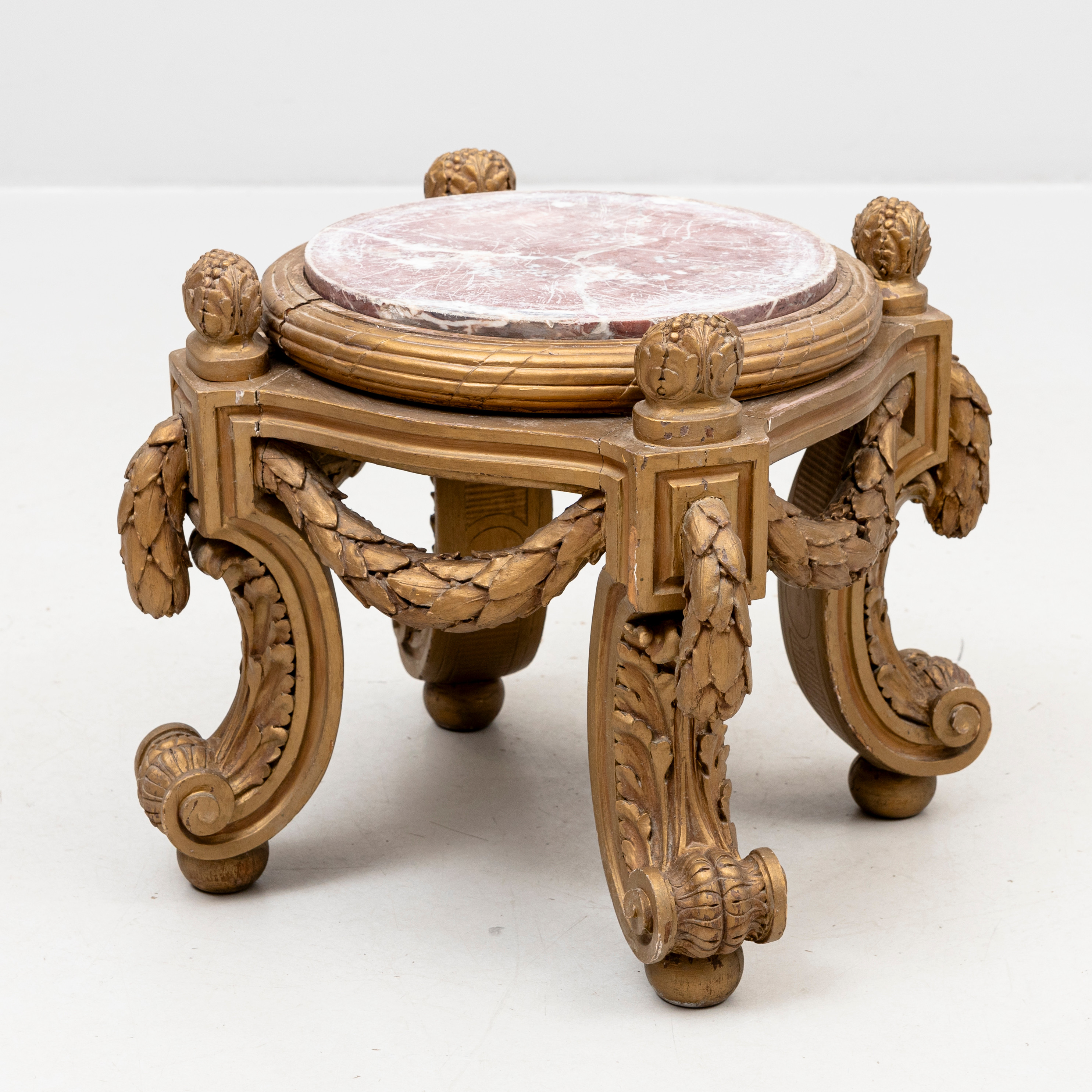 PIEDISTAL, med stenskiva, barockstil, 1800-talets andra hälft.