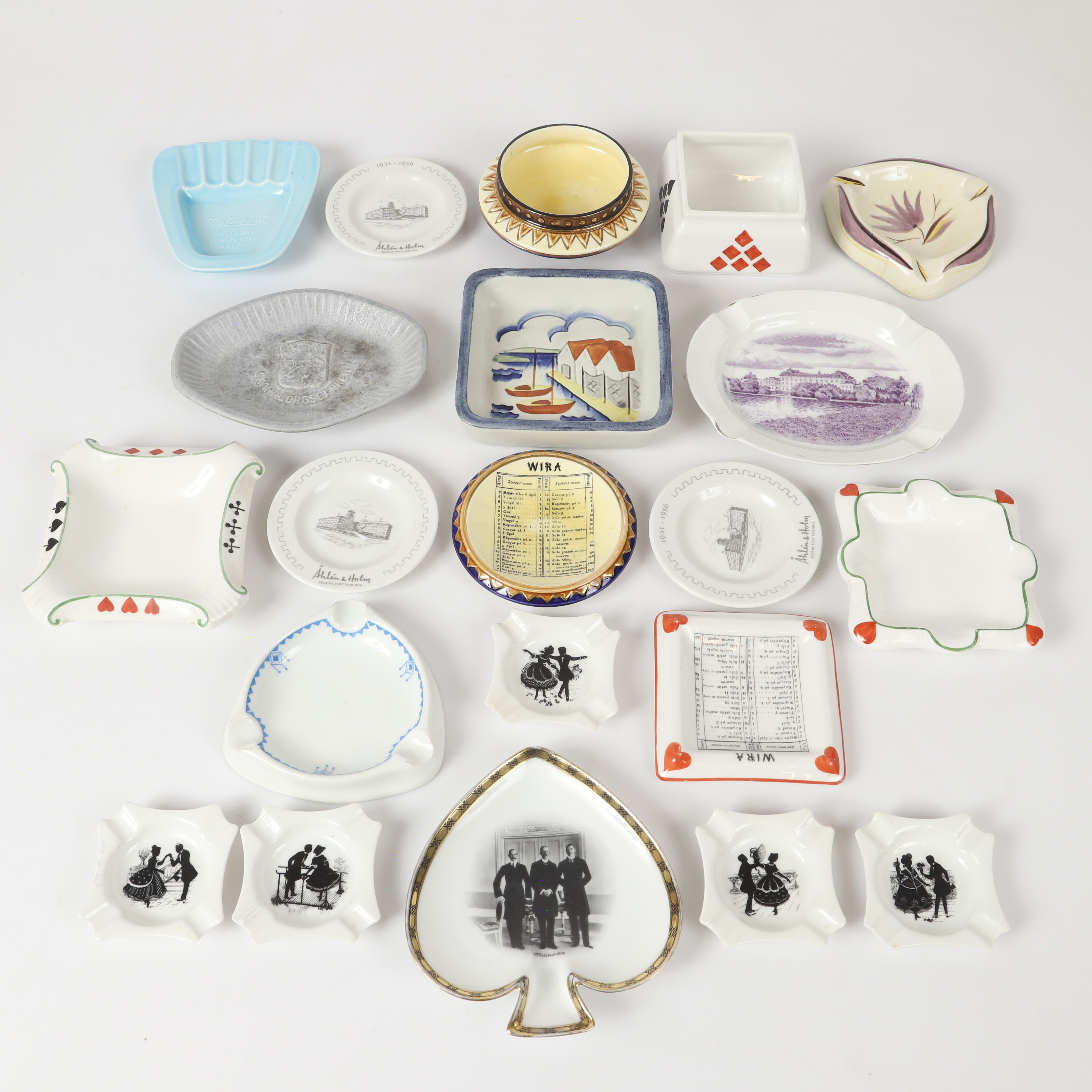 FAT OCH LOCKASKAR, 19 stycken, porslin, mestadels Rörstrand, 1900-tal.