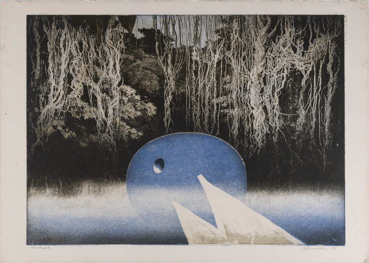 CO HULTÉN. Kompositioner, 2 stycken, etsningar, oramade blad.