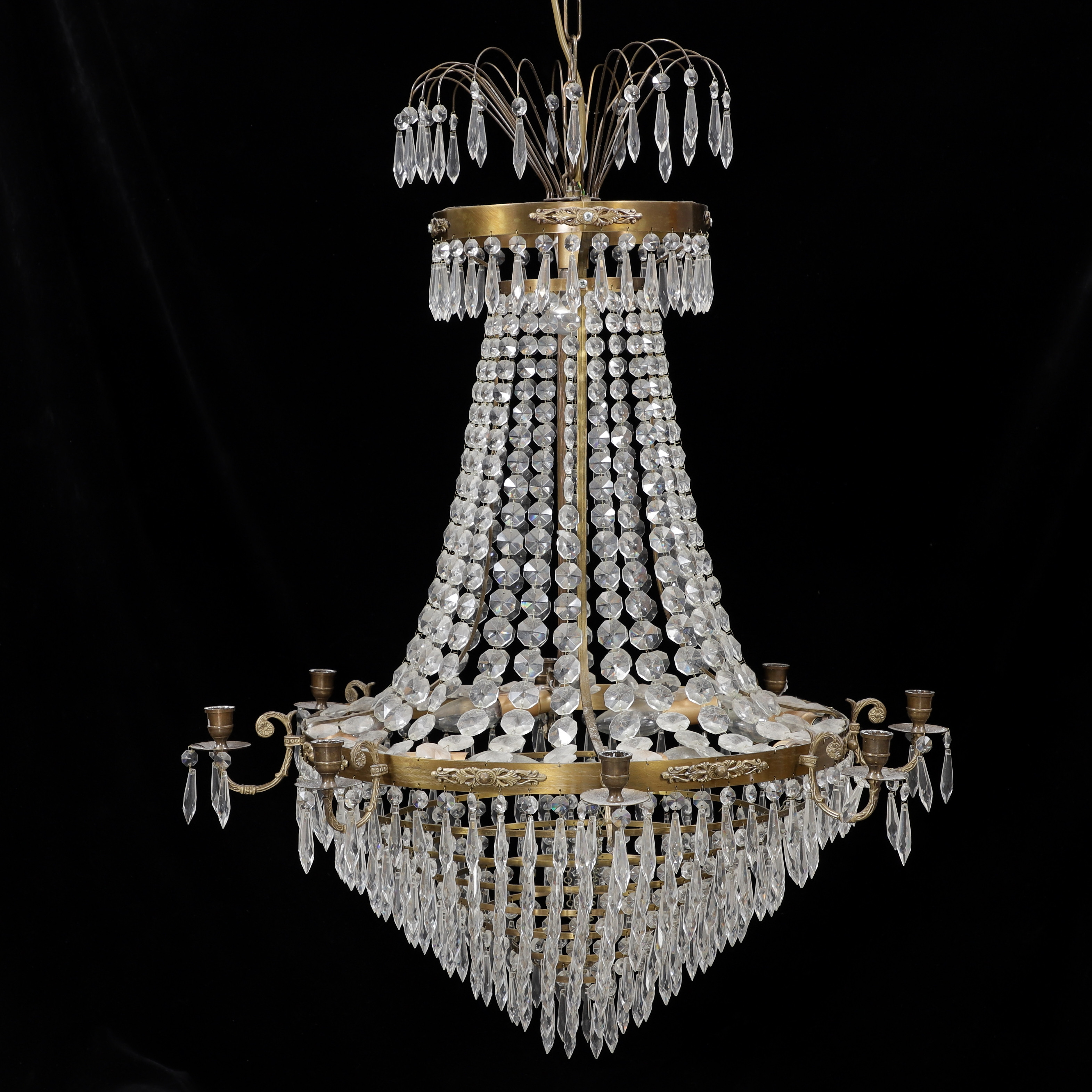 LJUSKRONA, empirstil, 1900-talets mitt, höjd 88 cm.