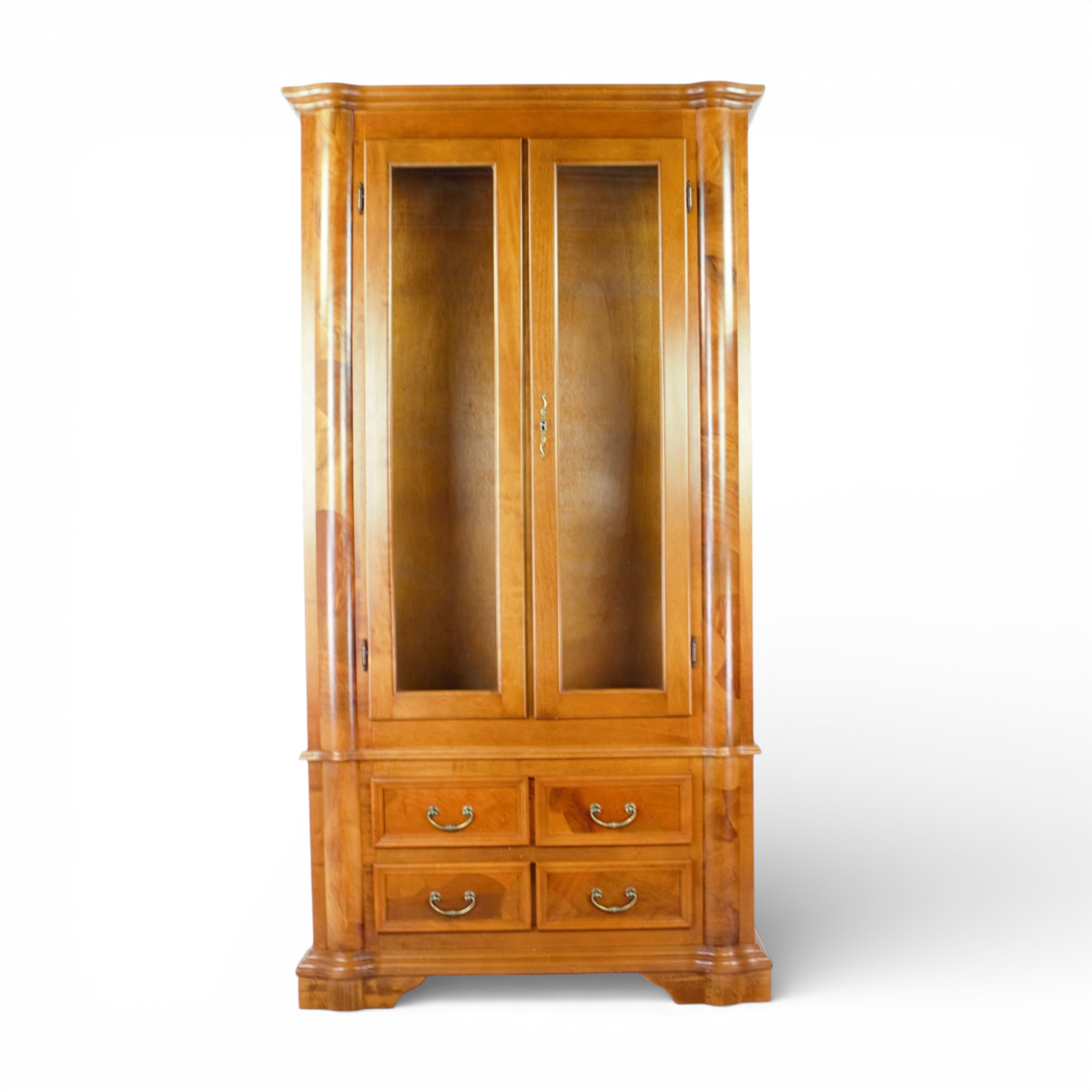 MATRUMSSKÅP med vitrin, mahognyfanér, 1900-tal.