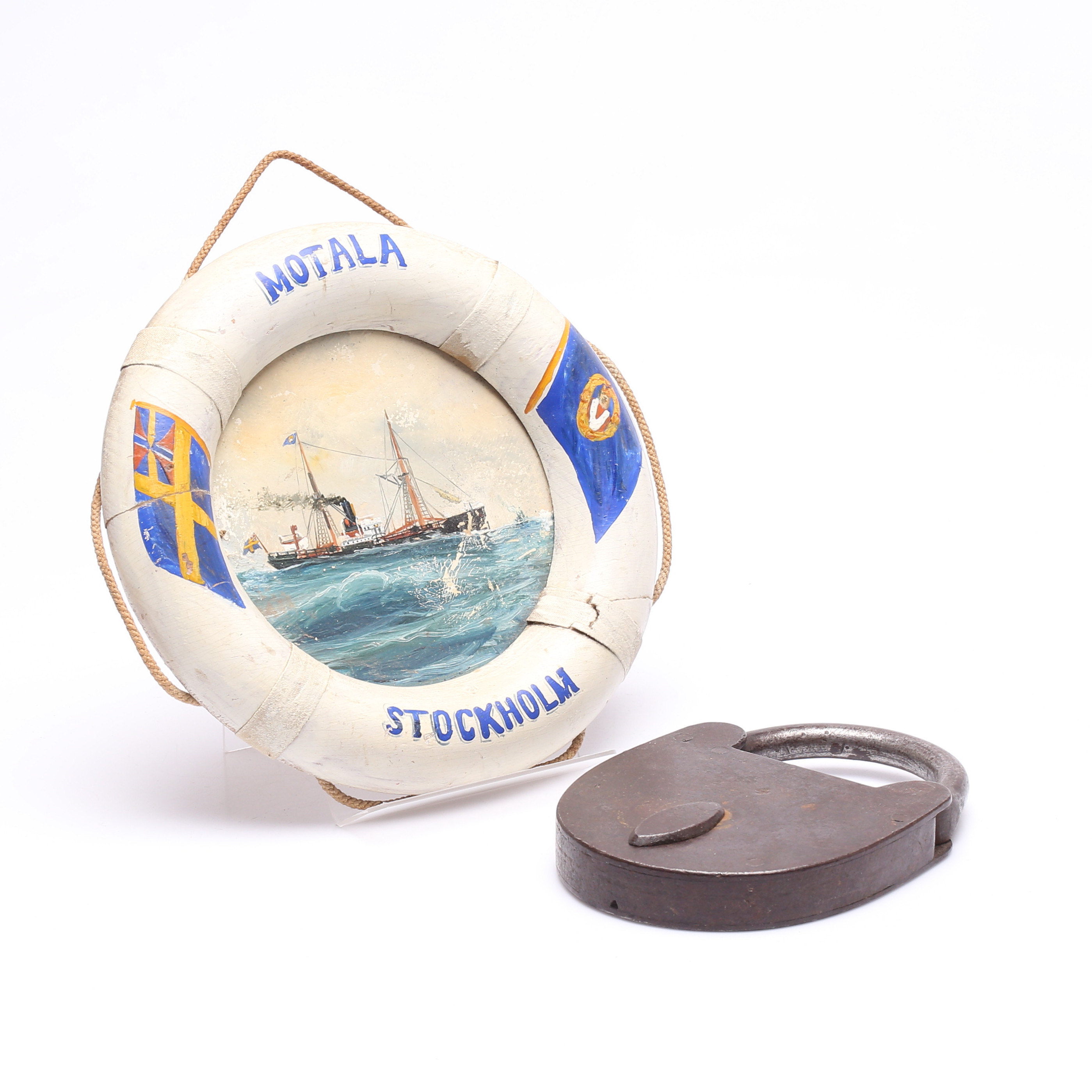 LÅS, järn, samt TAVLA, olja, Motala/Stockholm.