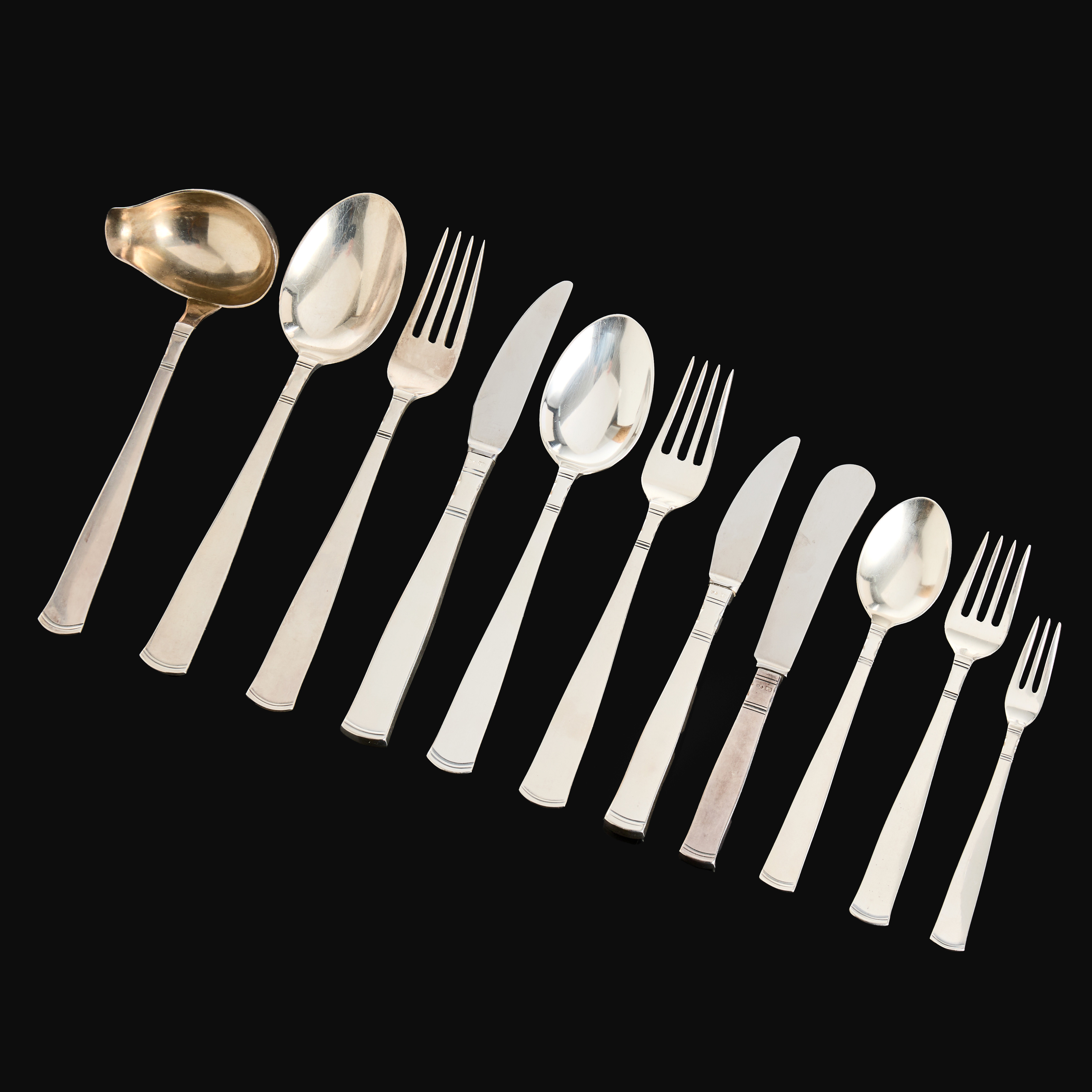 BESTICKSERVIS, 91 delar, "Rosenholm", silver, Gab, Stockholm.