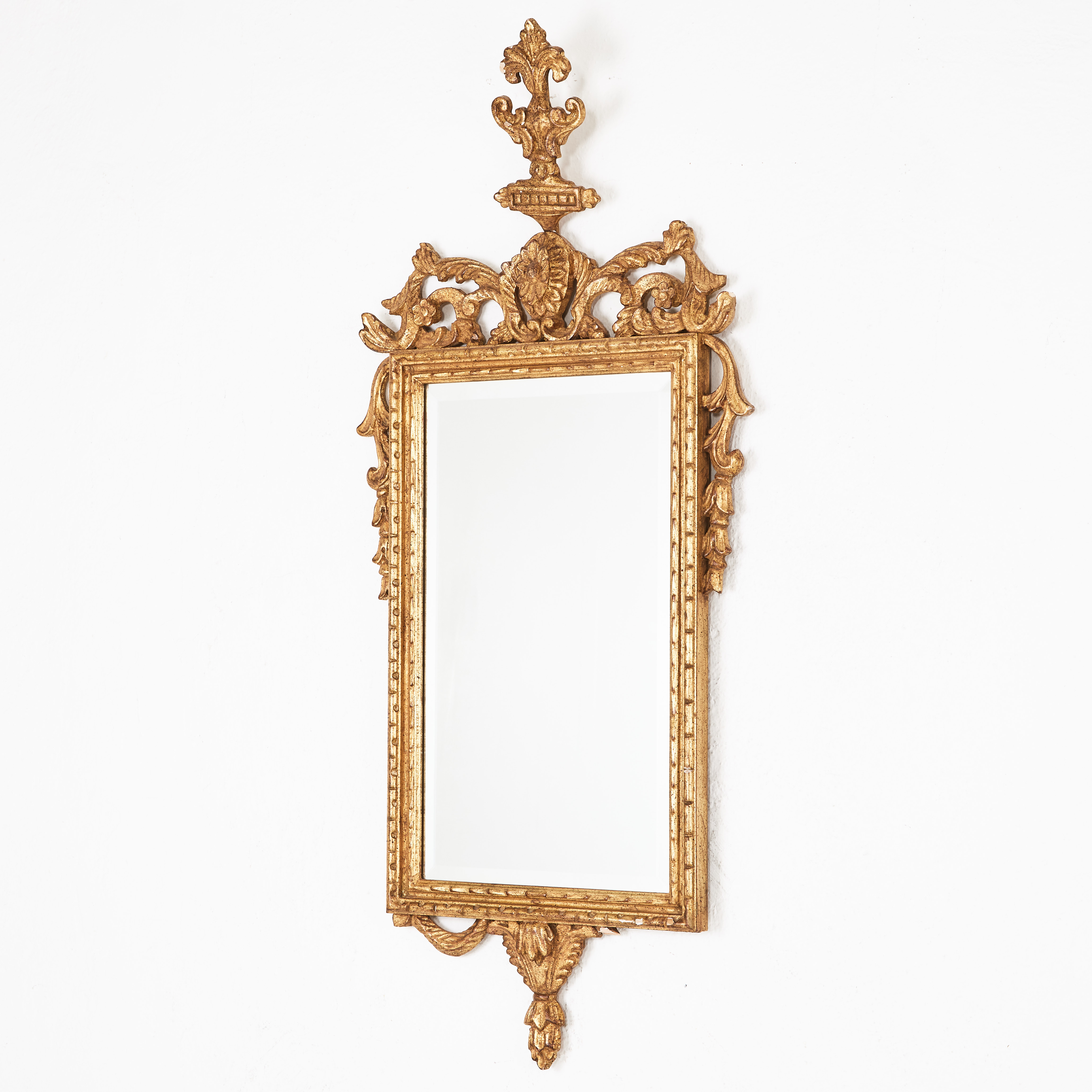 SPEGEL, nyrokoko, förgylld, fasetterat glas, 1800-talets slut.