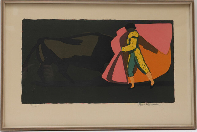 LARS NORRMAN. Matador, färglitografi, signerad och numrerad.