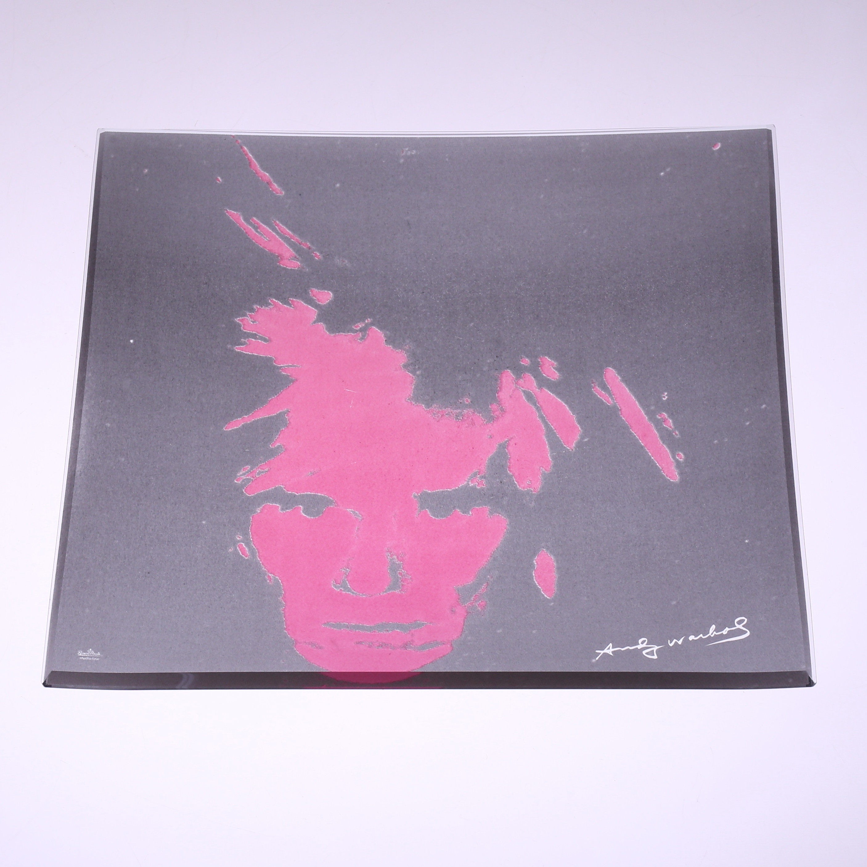 ANDY WARHOL. EFTER. tallrik, glas, Rosenthal Studio-line, självporträtt.