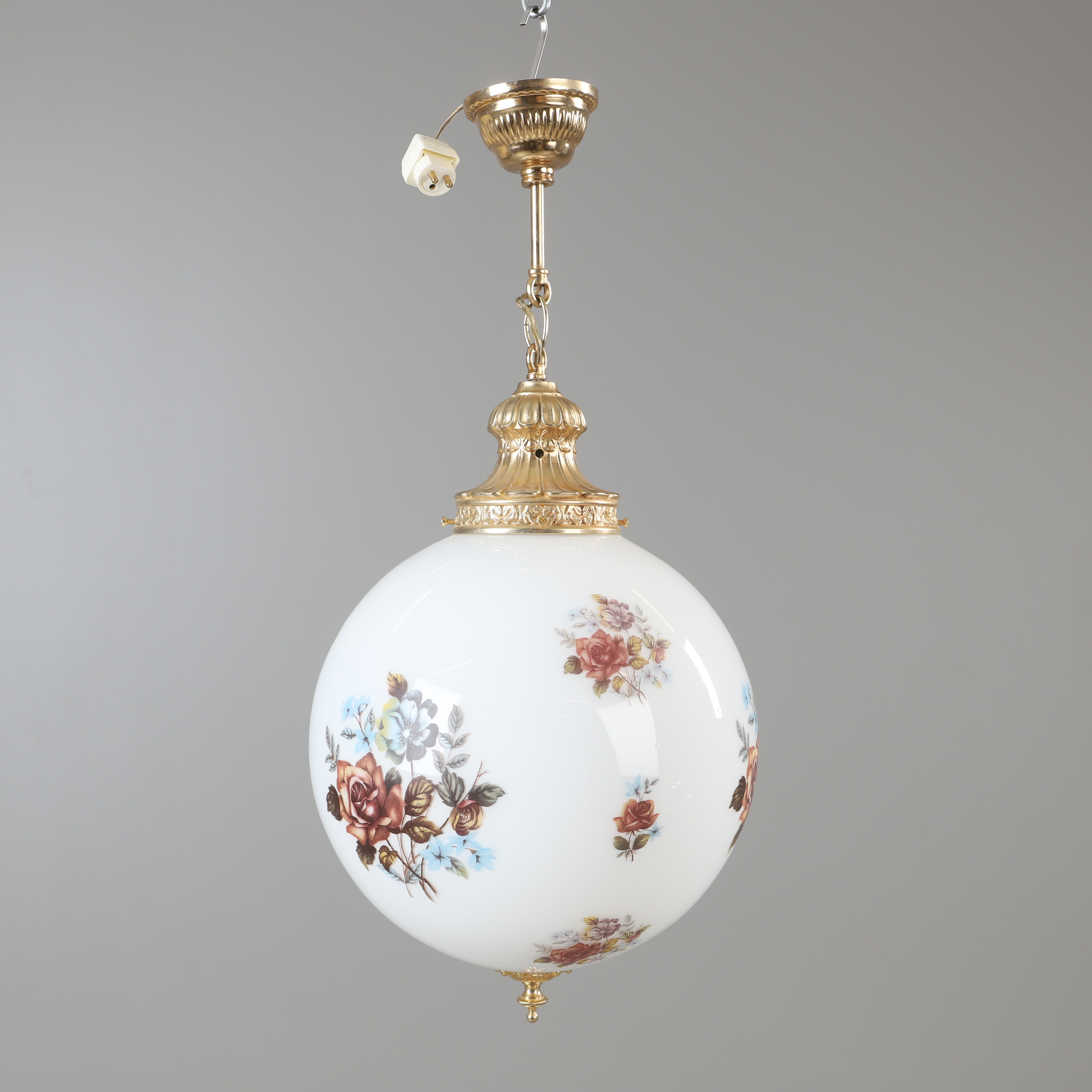 TAKLAMPA, klotmodell, glas/förgylldmetall.