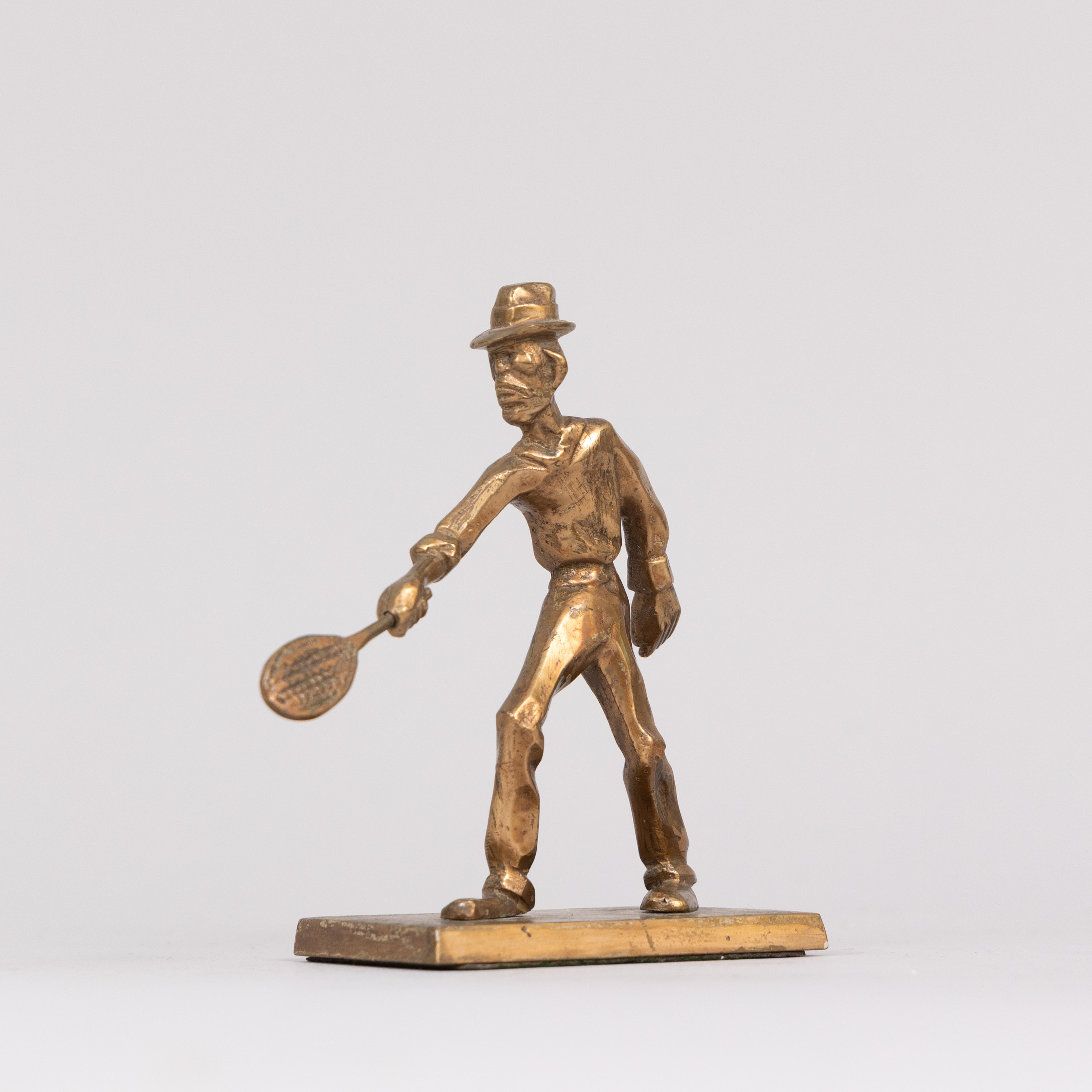 SKULPTUR "tenniskungen Gustav V", brons, 1900-tal.