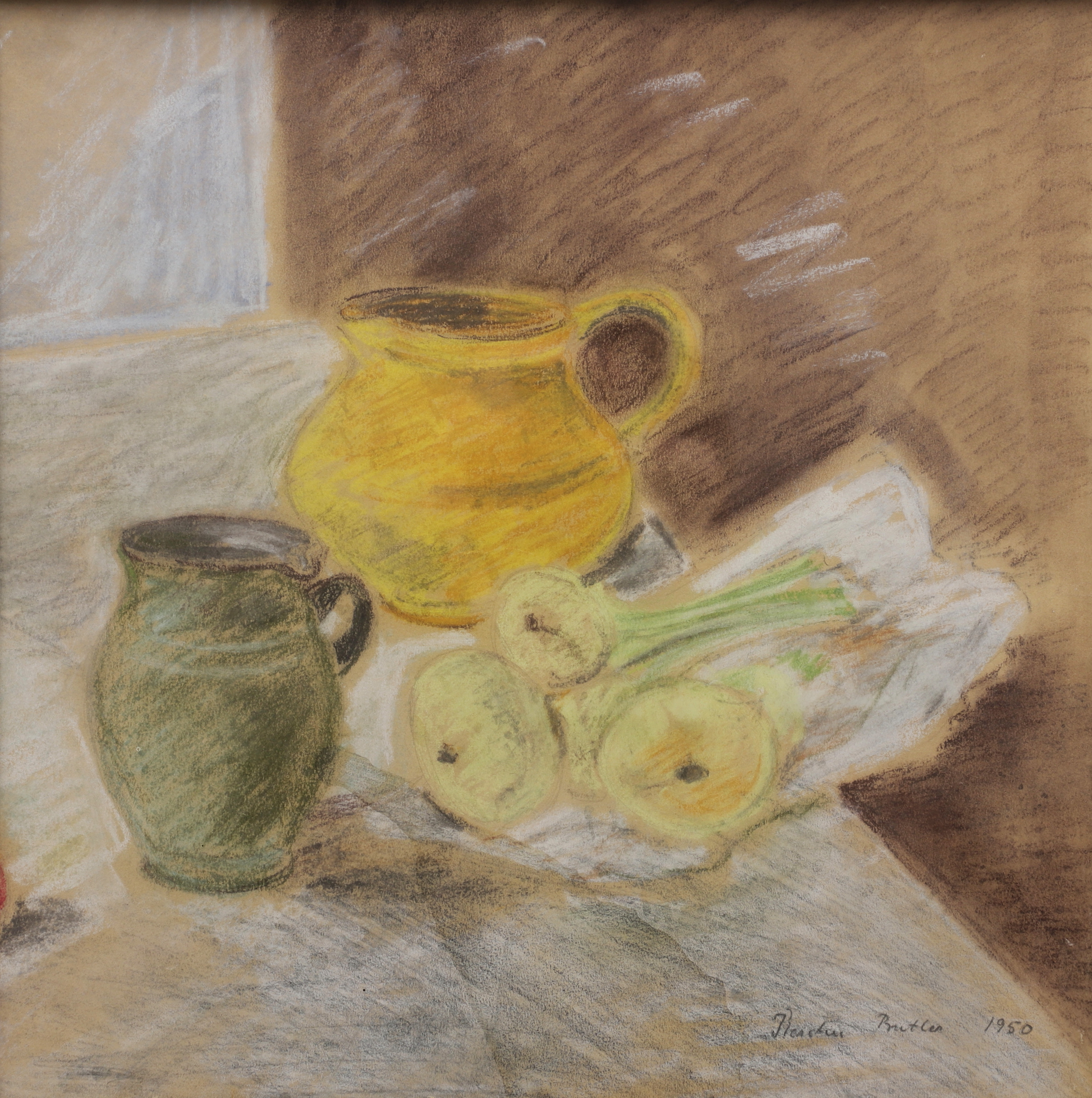 KERSTIN BUTLER. Stilleben, blandteknik, signerad och daterad 1950.