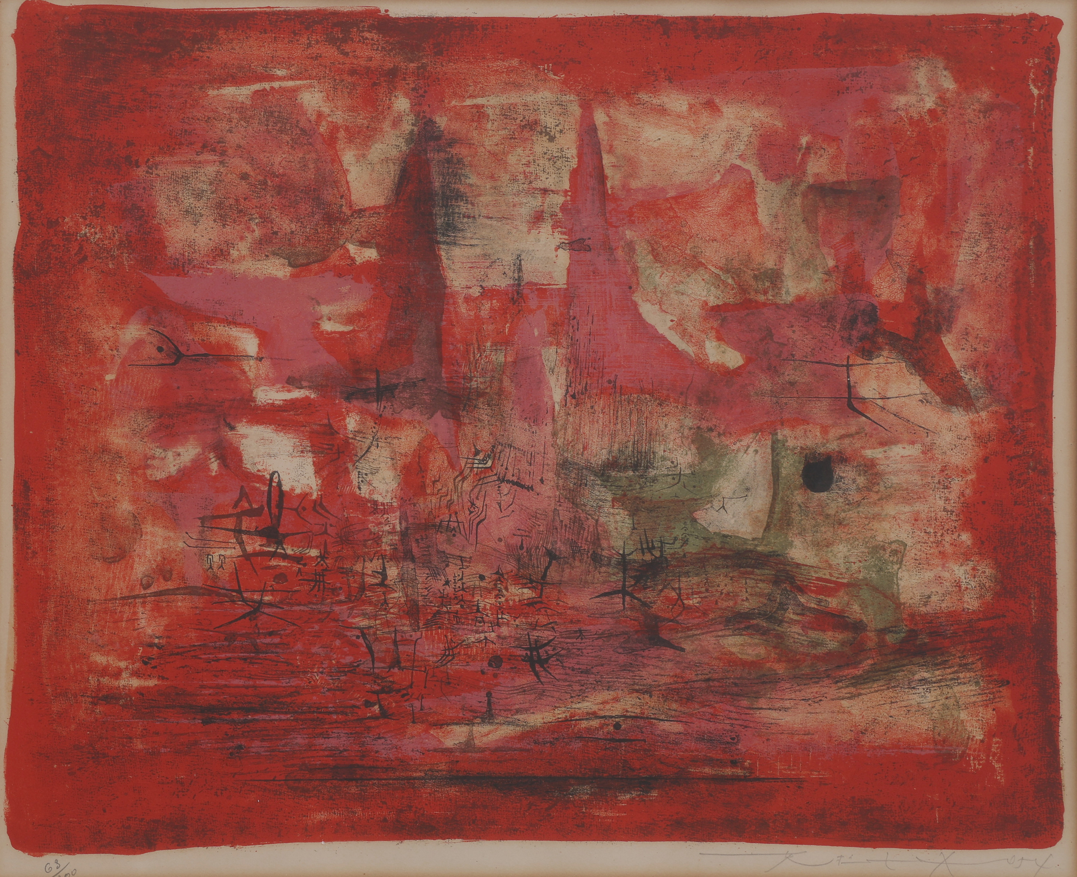 ZAO WOU-KI. "EMBRASEMENT", 1954.