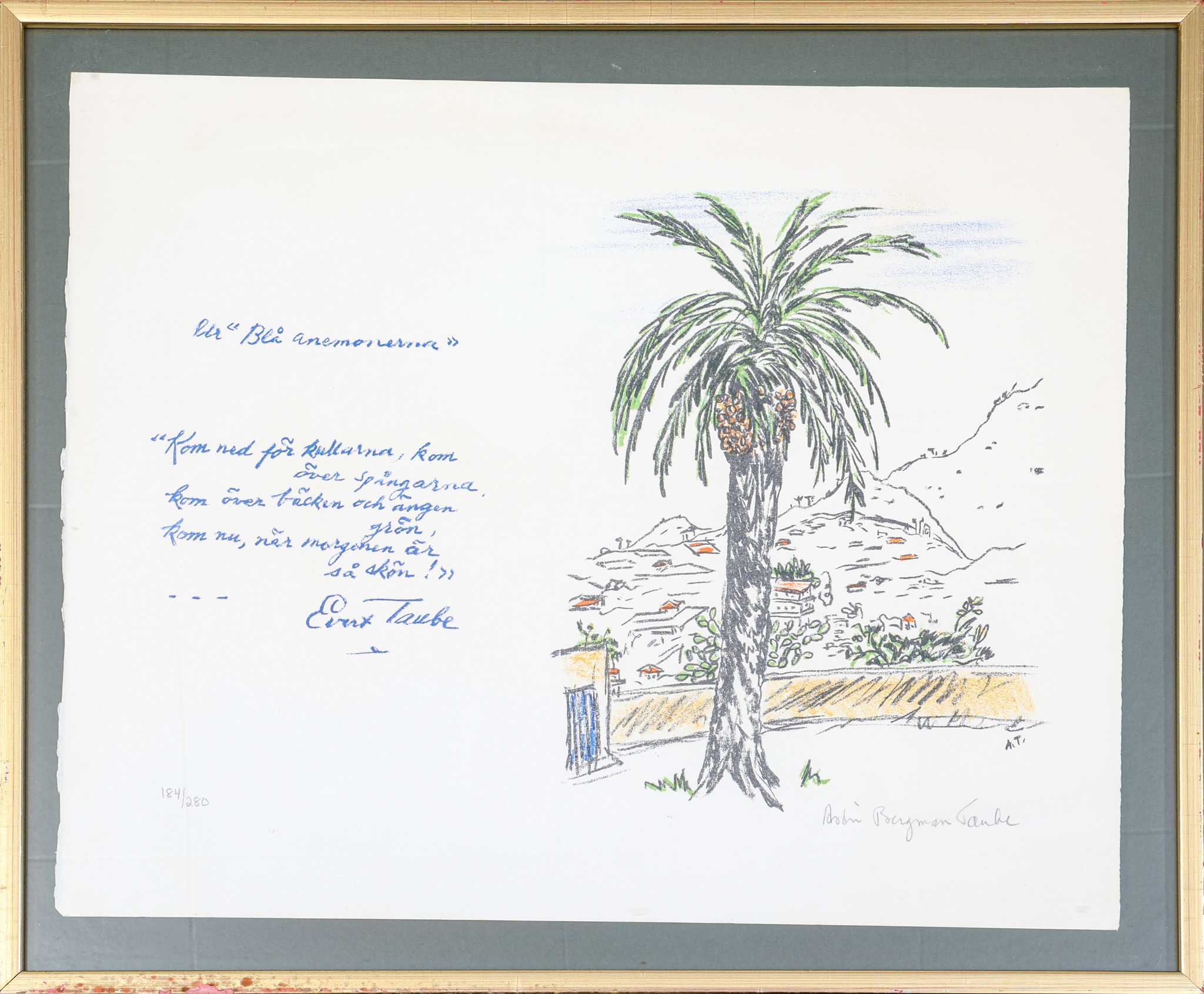 ASTRI BERGMAN-TAUBE. Litografi, signerad, numrerad 184/280.