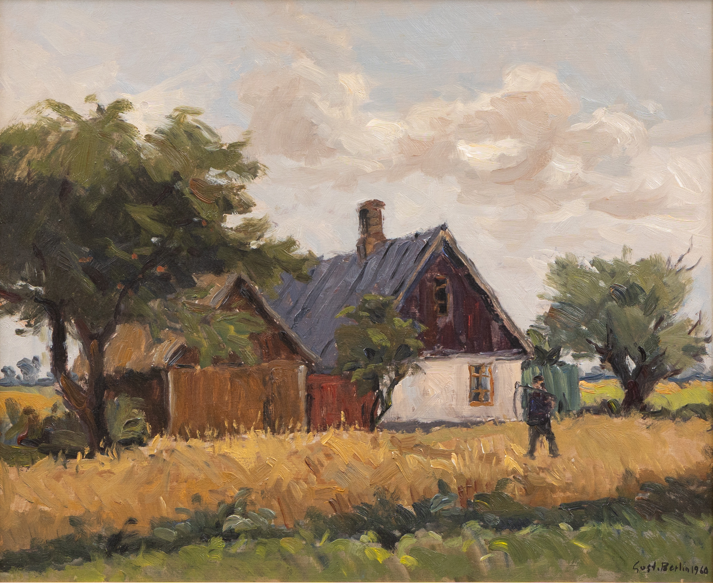 GUSTAV BERLIN. Skånemotiv, olja på duk, signerad och daterad 1960.