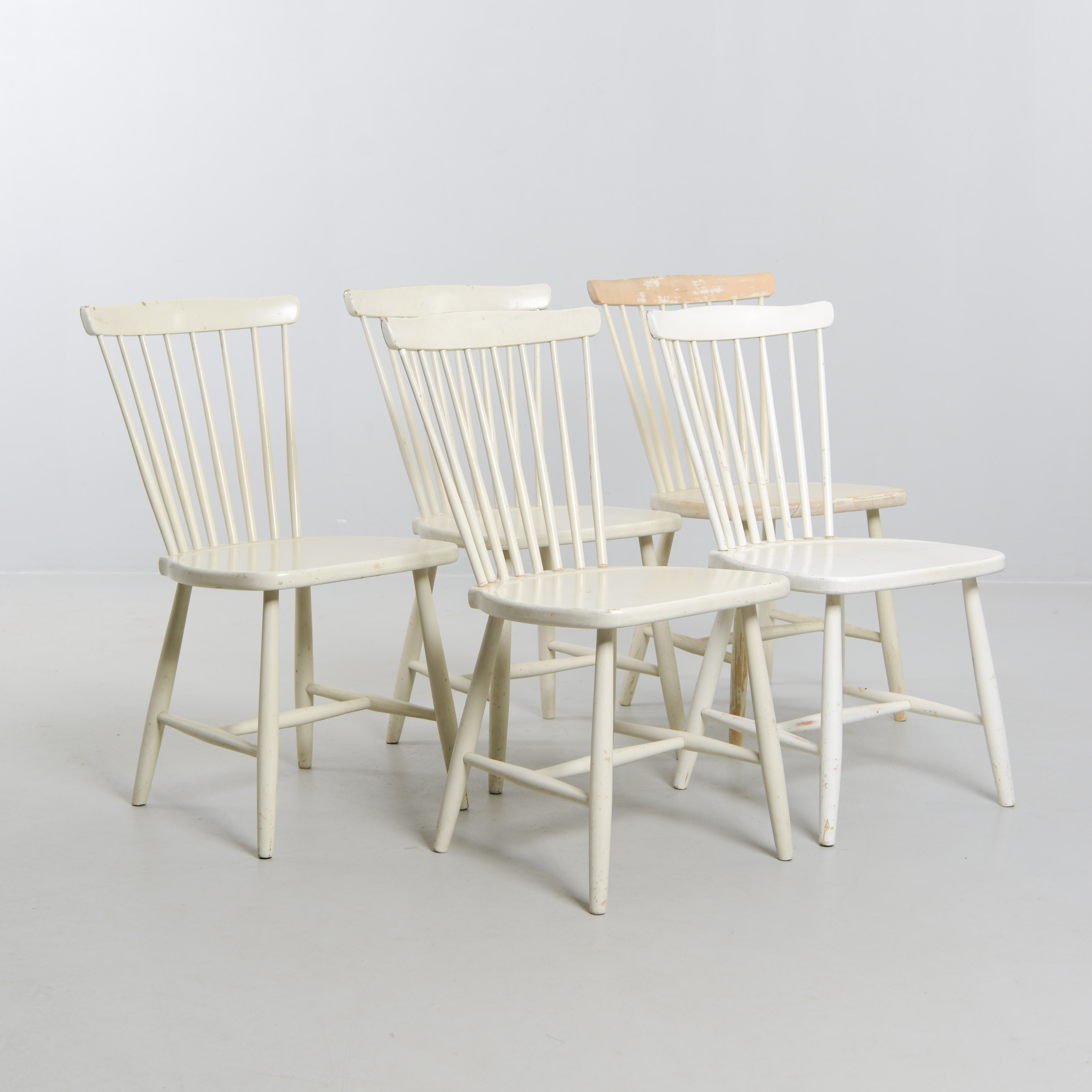 SVEN ERIK FRYKLUND. Pinnstolar, 5 st, "Haga 210", Hagafors Stolfabrik AB.