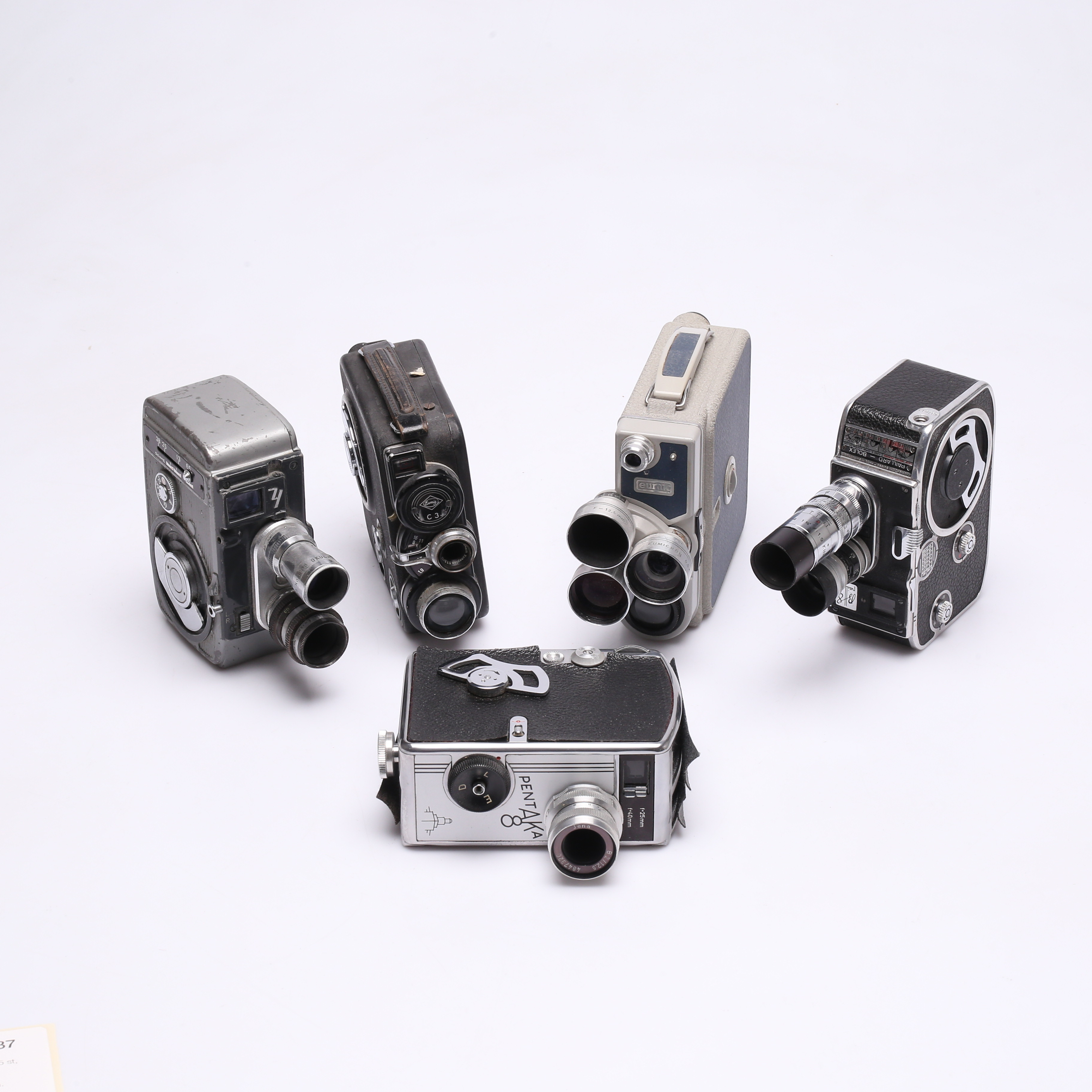 KAMEROR, 5 st, bl.a. Bolex Paillard B-8, Eumig C3 m.