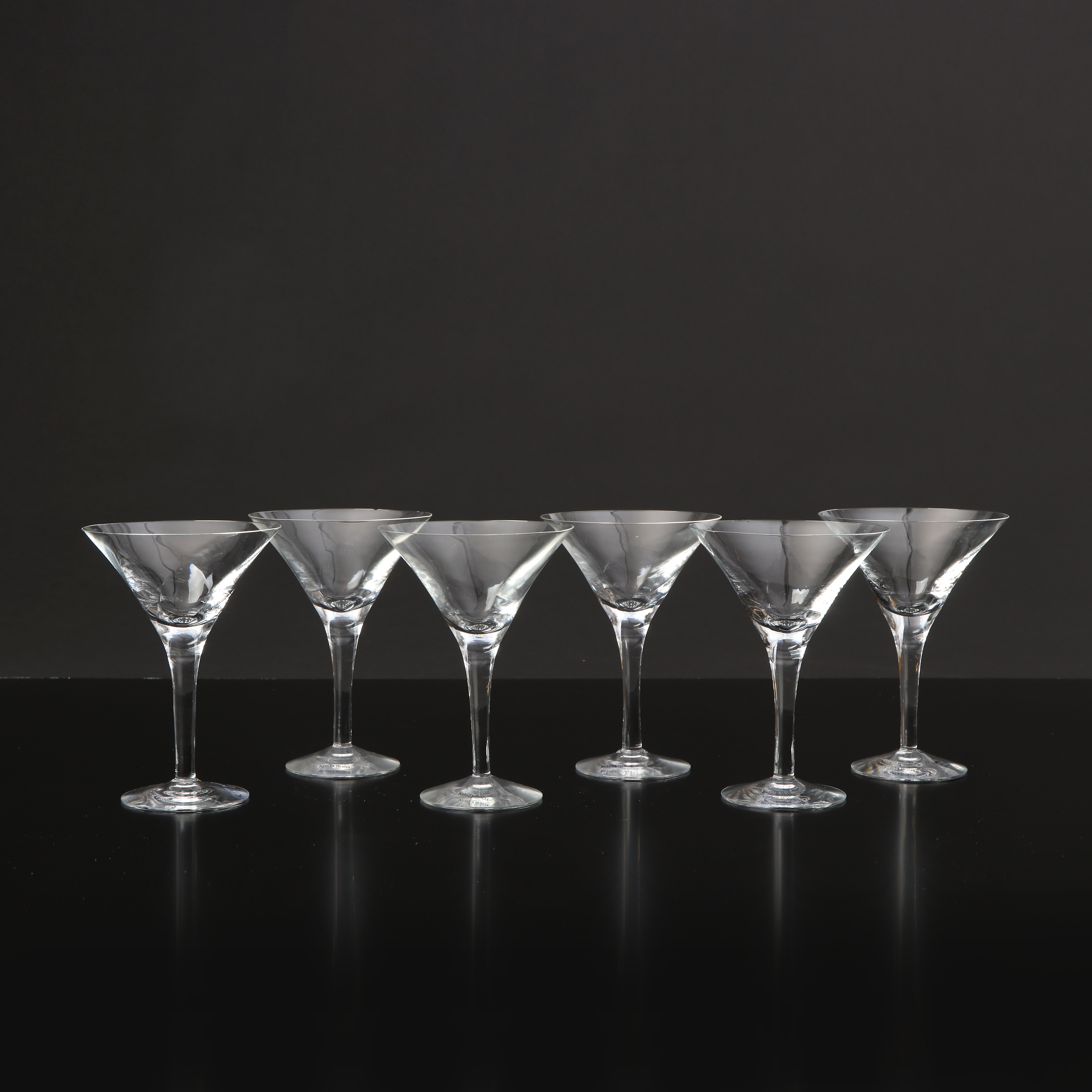 BERTIL VALLIEN. MARTINIGLAS, SEX ST. Orrefors, "Chateau".