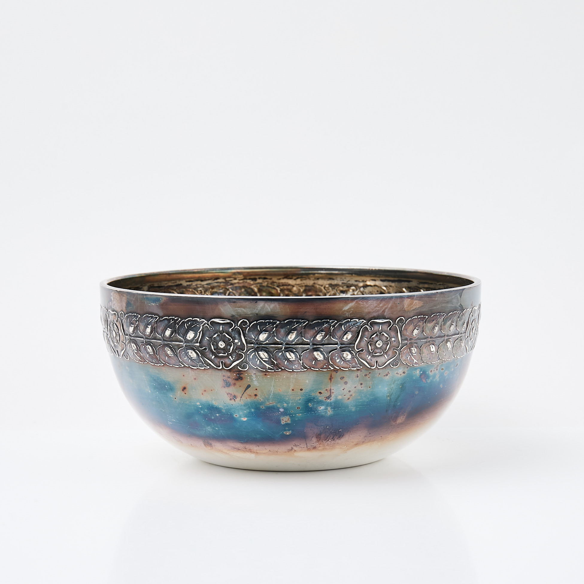 SKÅL, silver, punsad floral dekor, Guldsmedsaktiebolaget, Stockholm 1924.