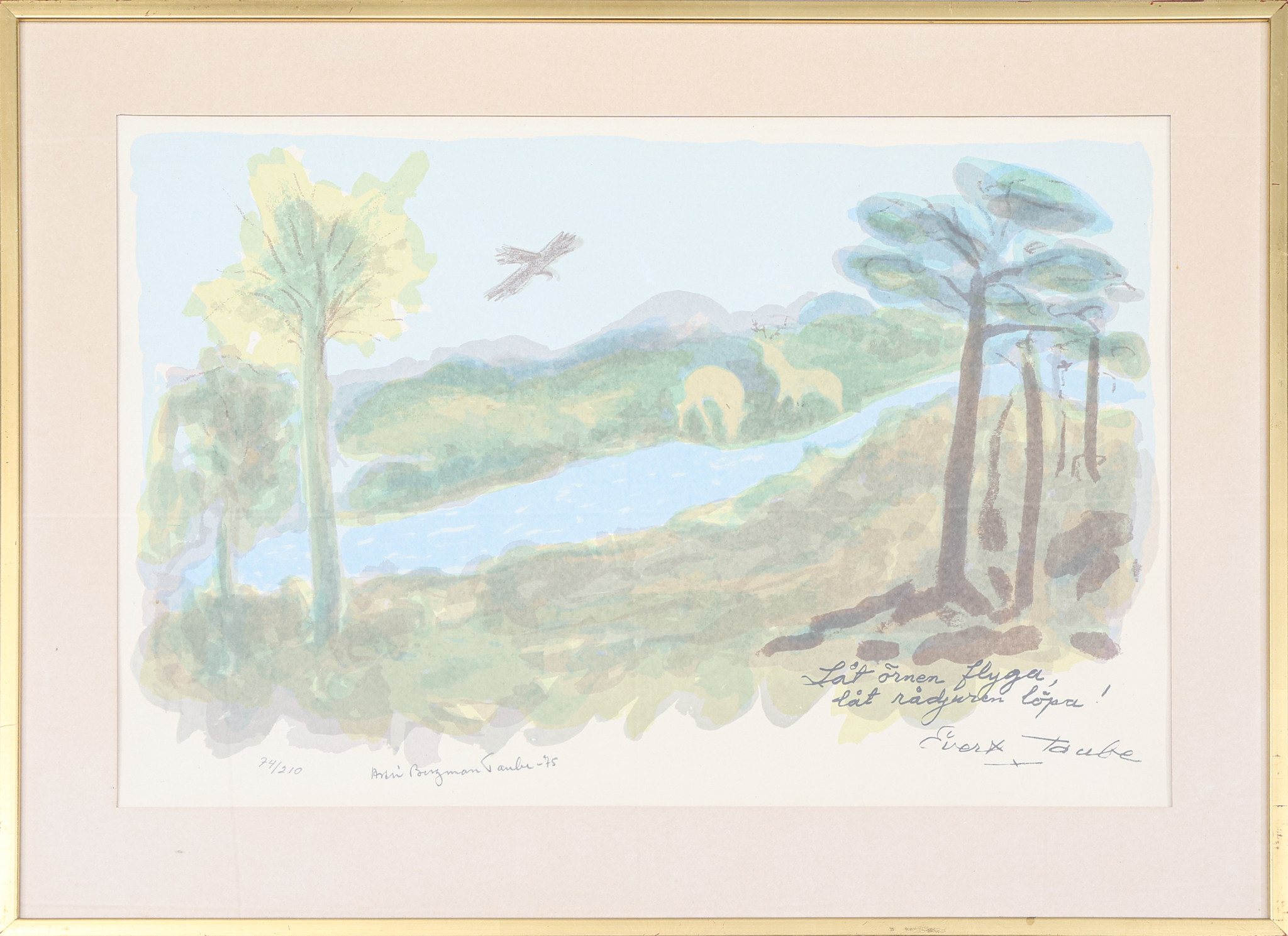 ASTRI BERGMAN-TAUBE. Litografi, signerad, numrerad 74/210, daterad -75.