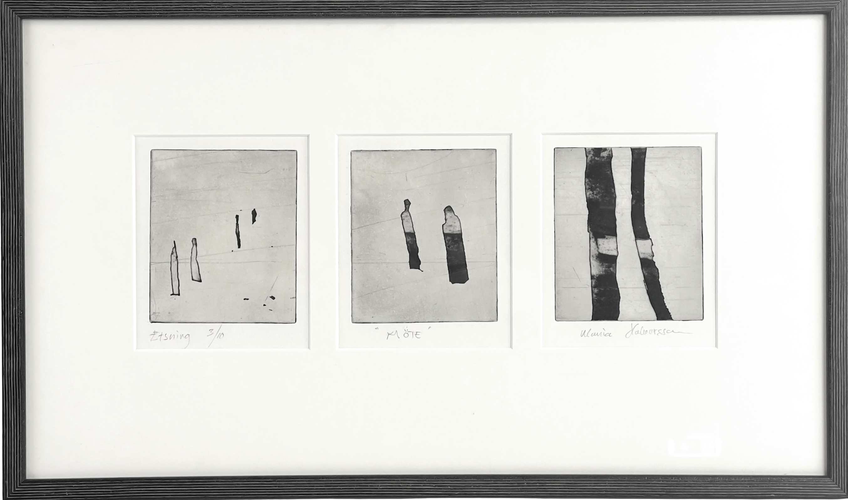 MARIA HALVARSSON, etsning, "Möte", signerad samt numrerad 3/10.