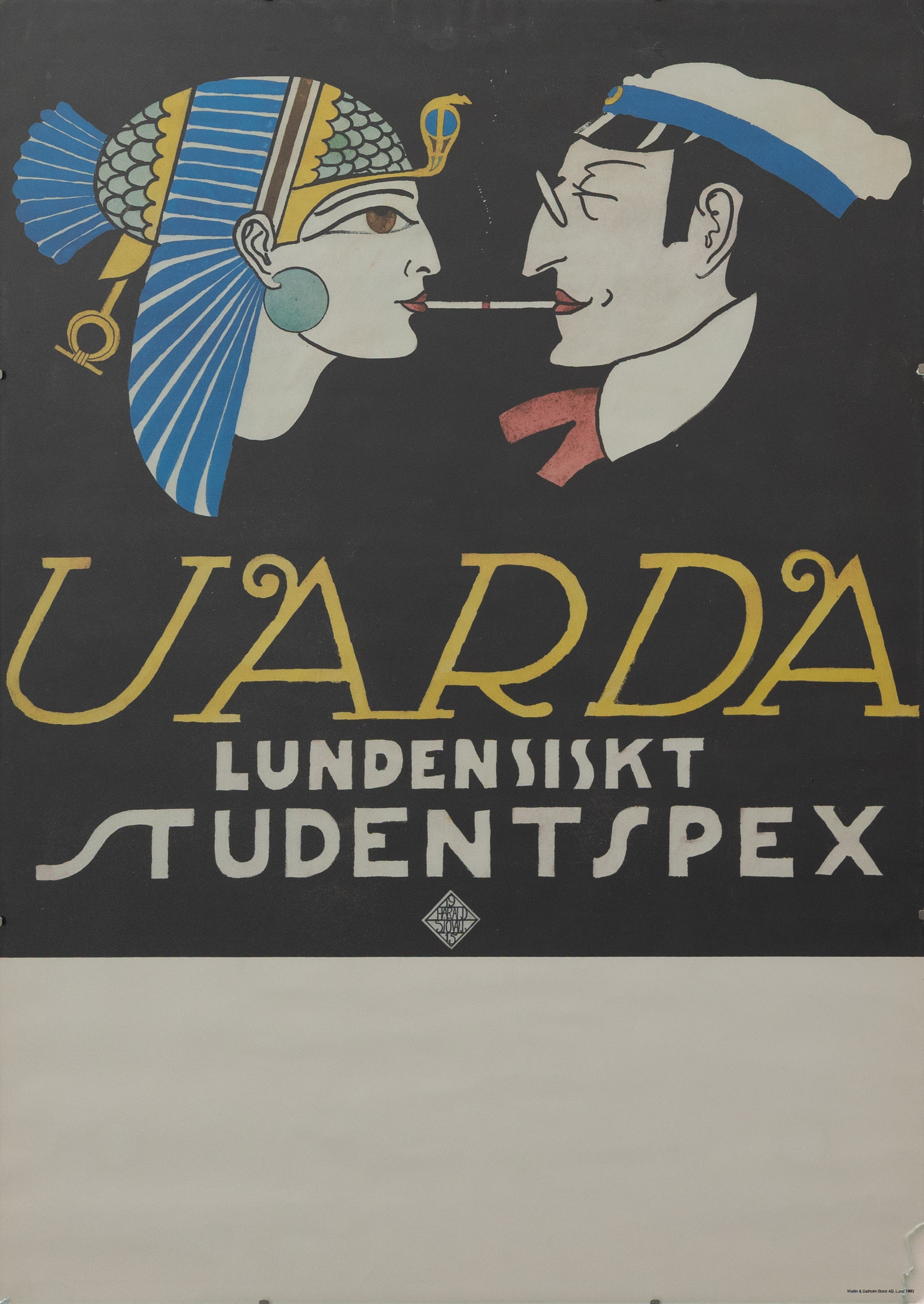 AFFISCH, Uarda Lundensisk studentspex, offsettryck.