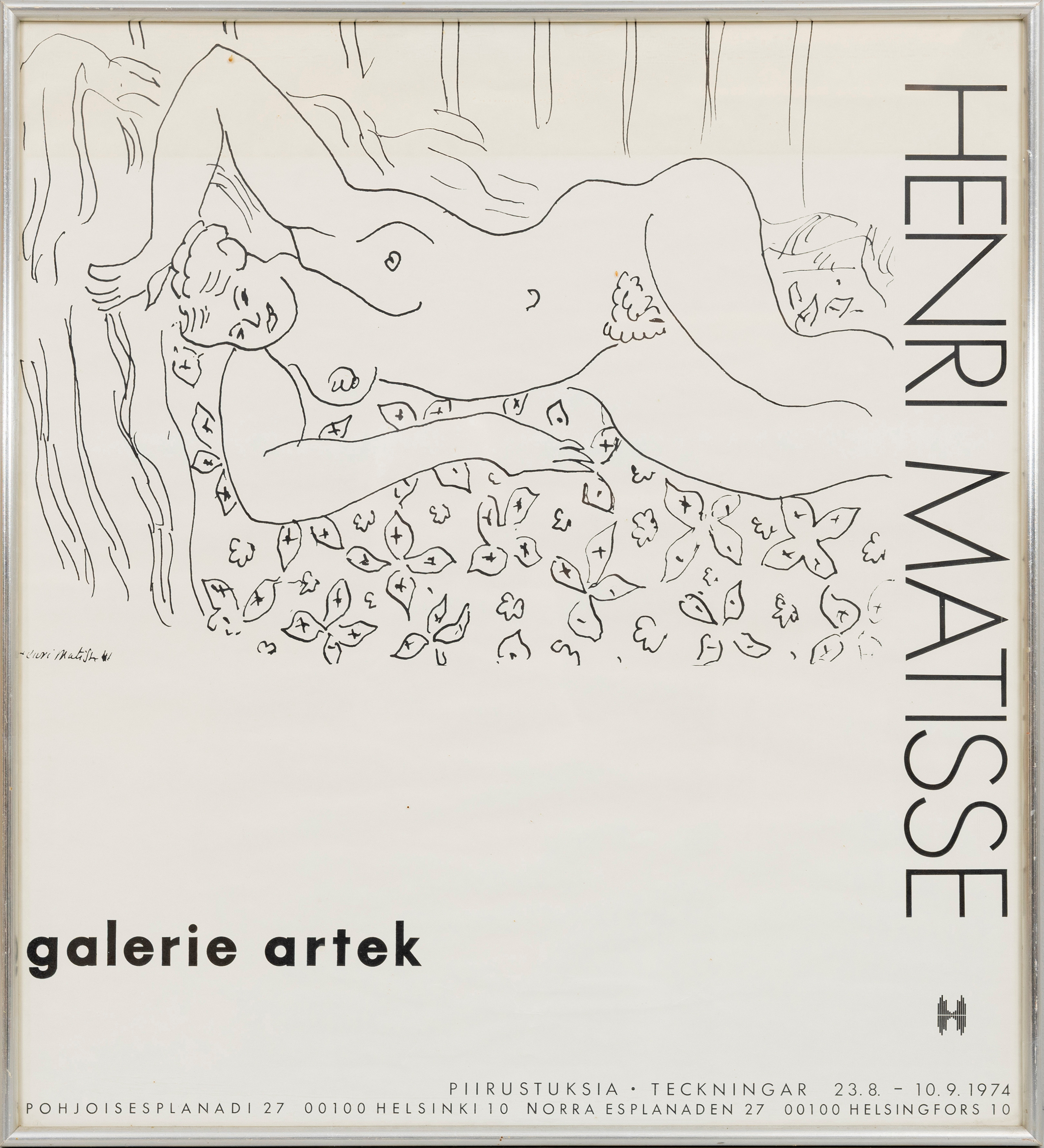 AFFISCH, Henri Matisse, Galerie Artek. 1974.