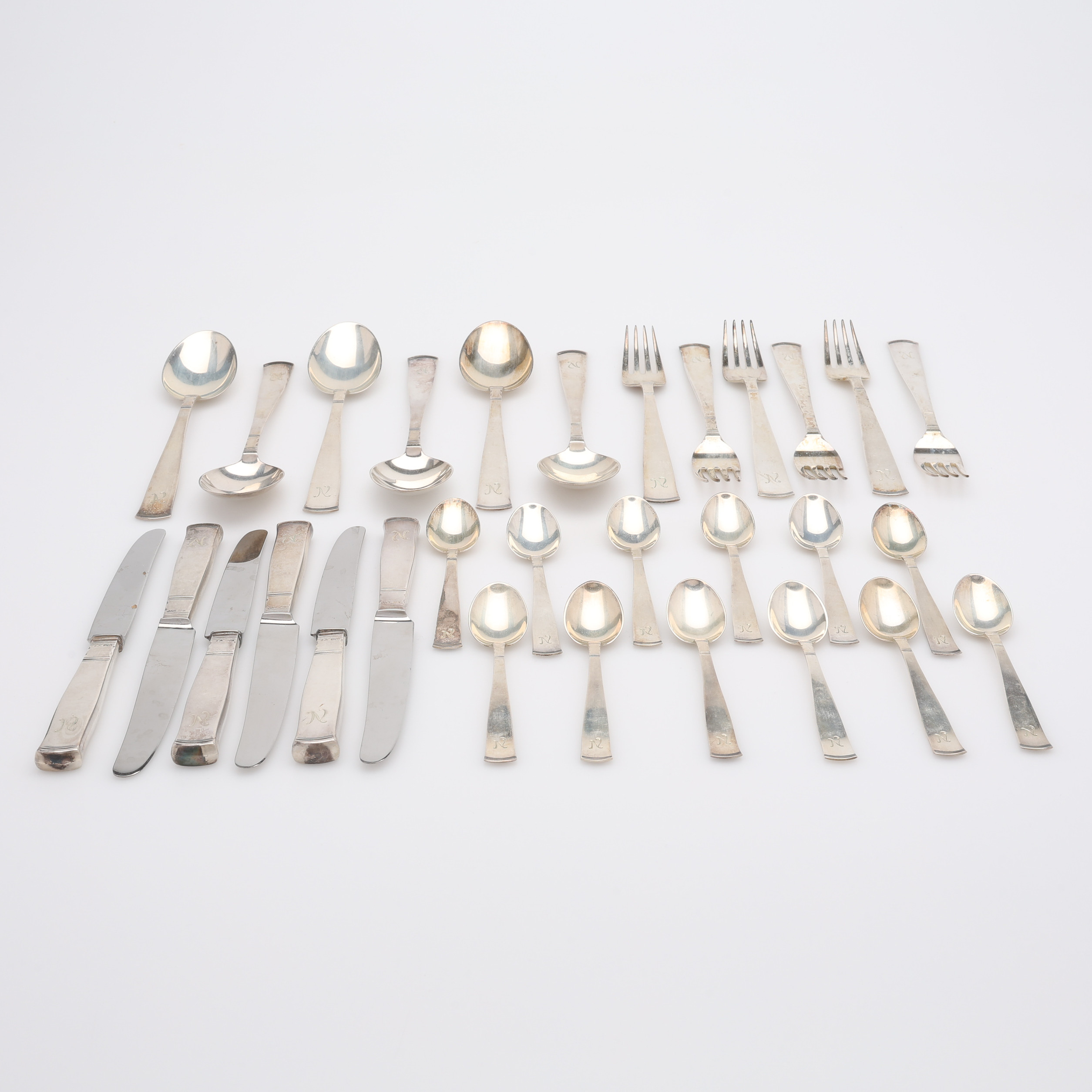 JACOB ÄNGMAN. BESTICK, 30 STYCKEN, "ROSENHOLM", SILVER, GAB.