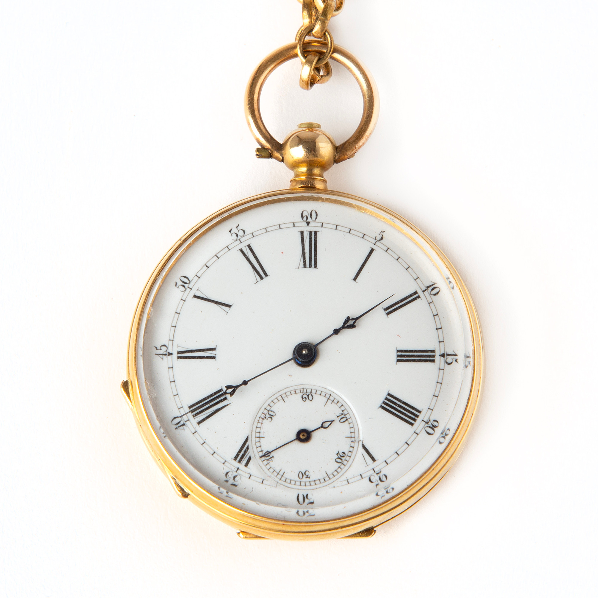 FICKUR, 34 mm, 18K guld, 1800-talets senare del.