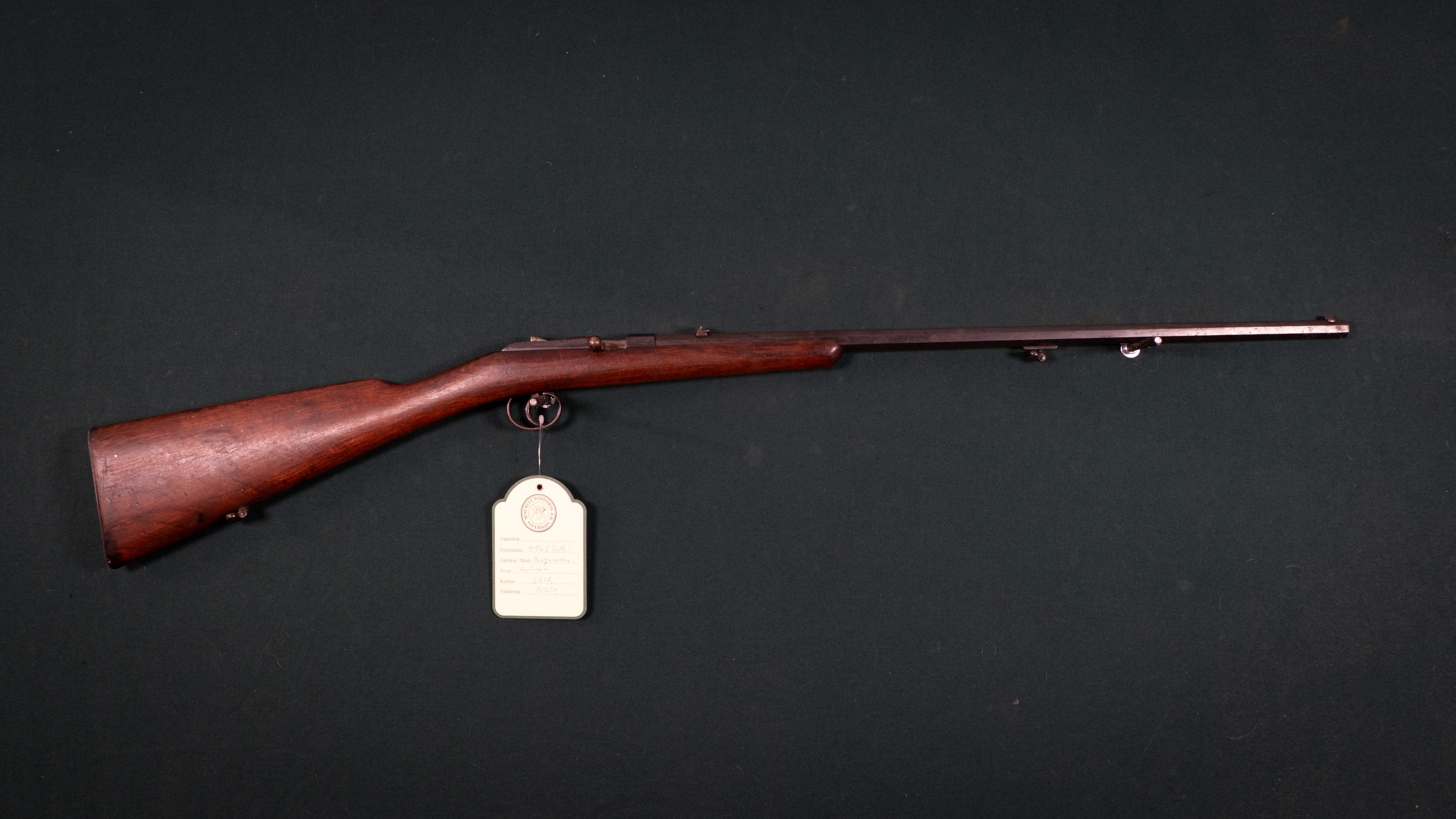 Husqvarna Kaliber 22lr. Tillv.nr. saknas SE 0127637.