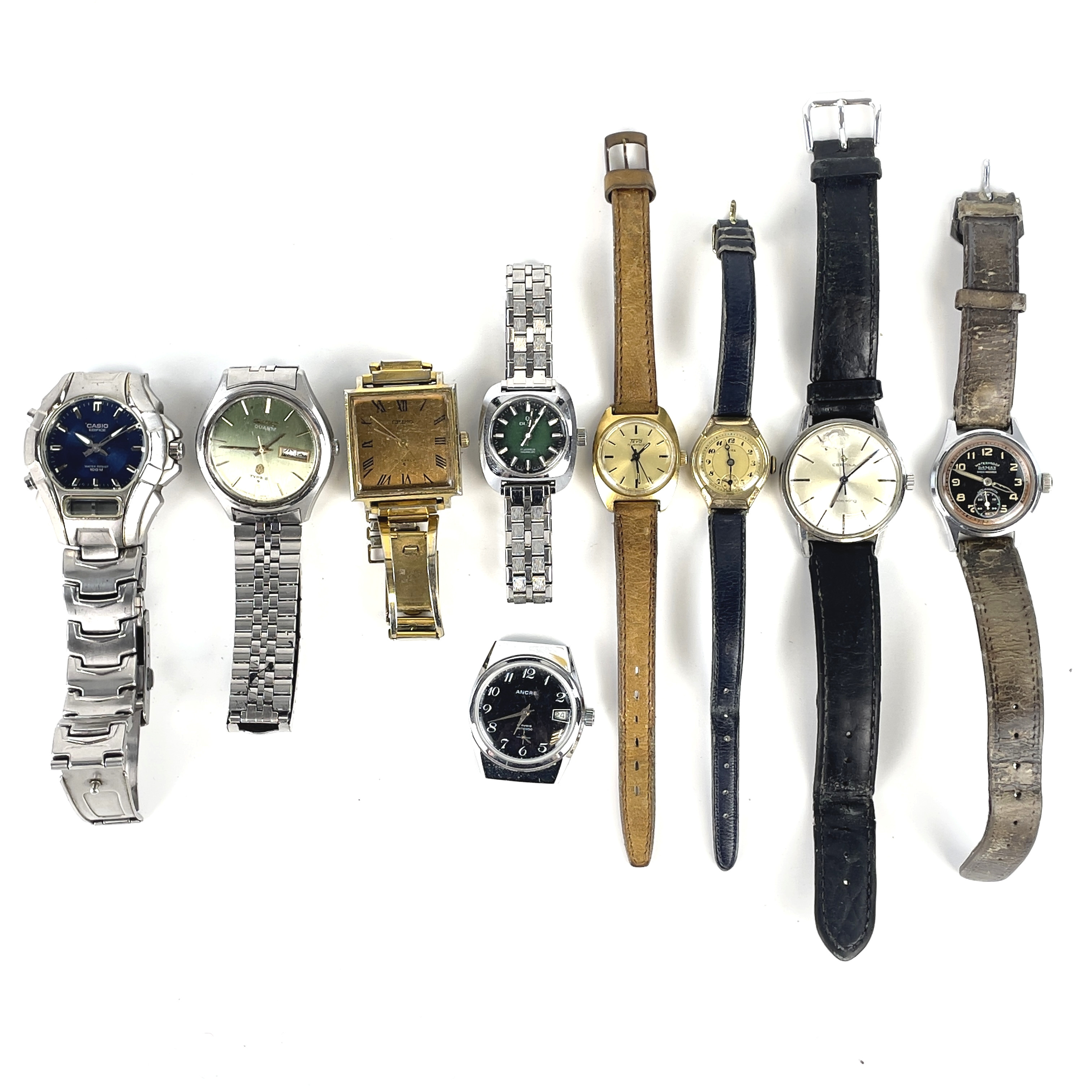 PARTI ARMBANDSUR, 9 st. Seiko, Certina m.fl. manuella och quartz.