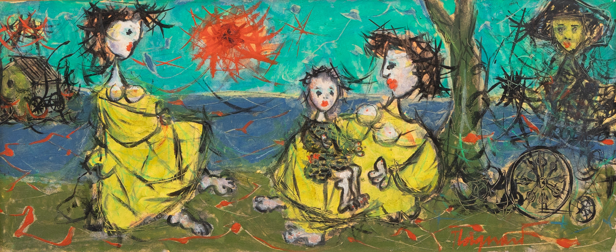 JAMES COIGNARD (FRANKRIKE 1925-2008). De två systrarna, olja på pannå, signerad.