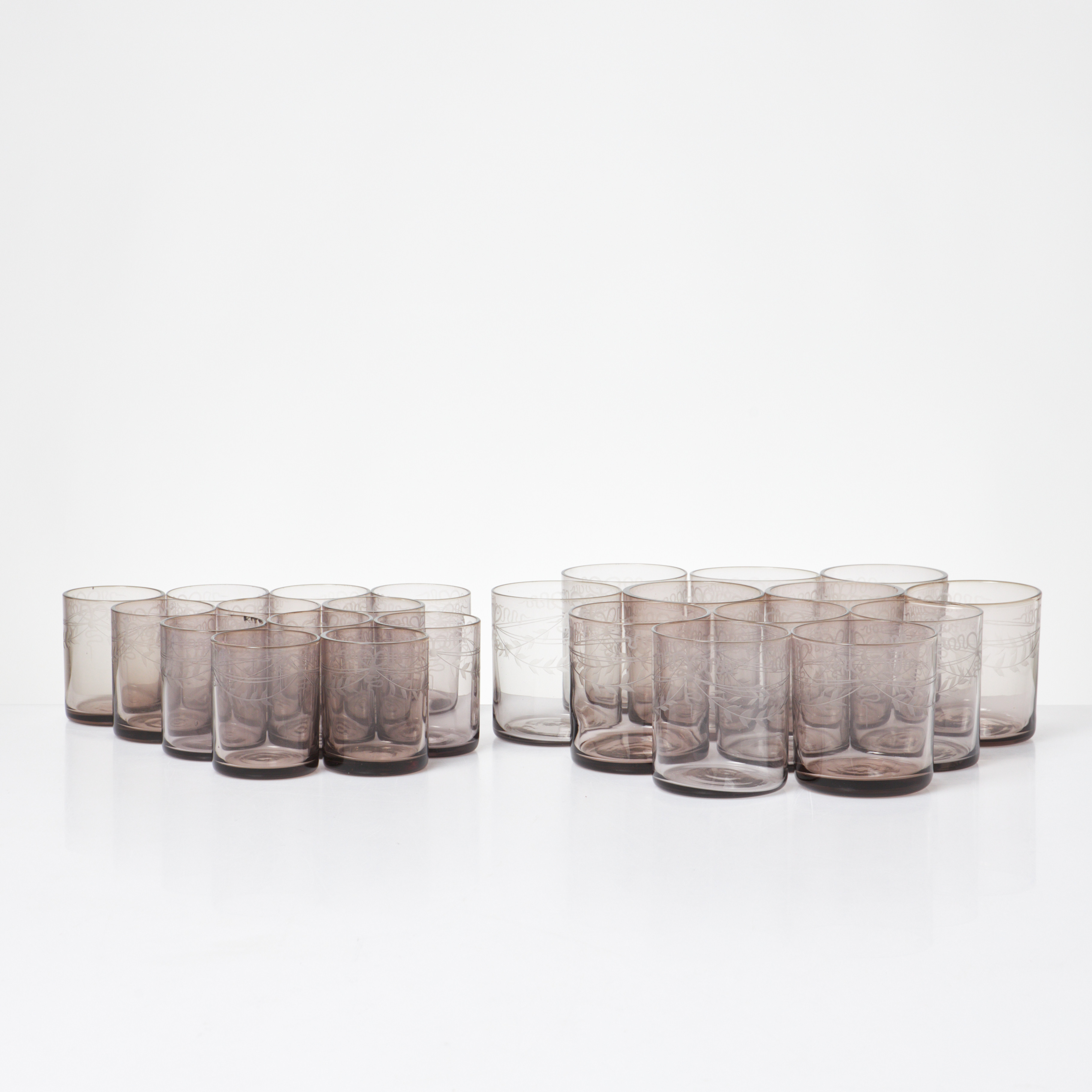 SELTERGLAS, 12+12 st, "Antik", glas, slipad dekor, Reijmyre.