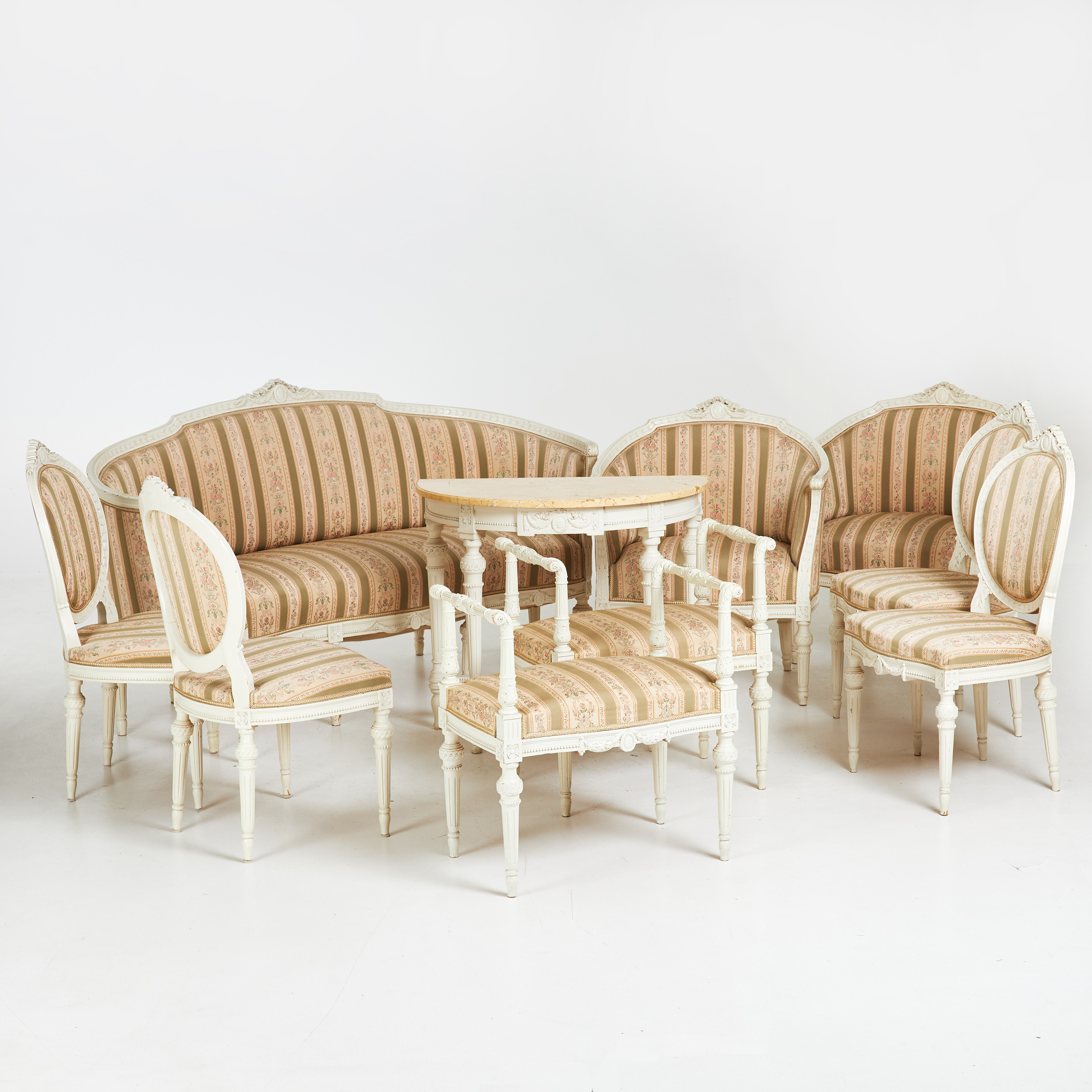 SALONGSGRUPP, 10 dlr, Louis XVI-stil, 1900-tal.