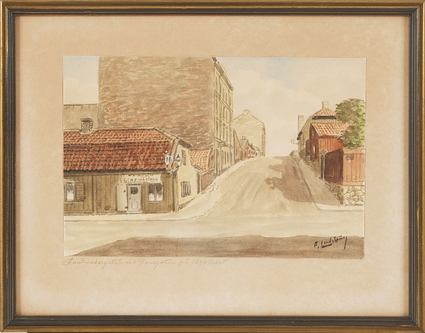 FRANS LINDSTRÖM (1874-1954). stadsmotiv, 3 st, akvareller på papper, signerade.