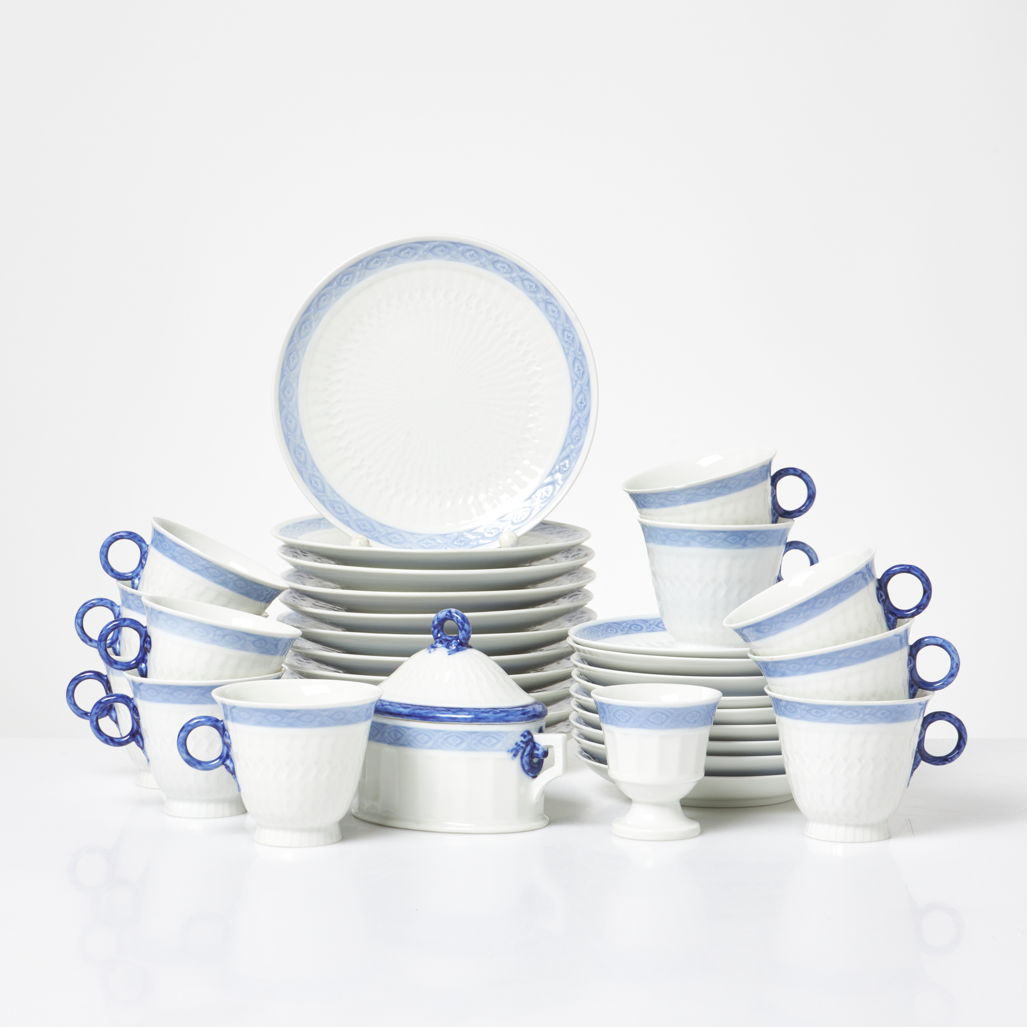 ROYAL COPENHAGEN, servisdelar, "Blå Vifte", 24 dlr.