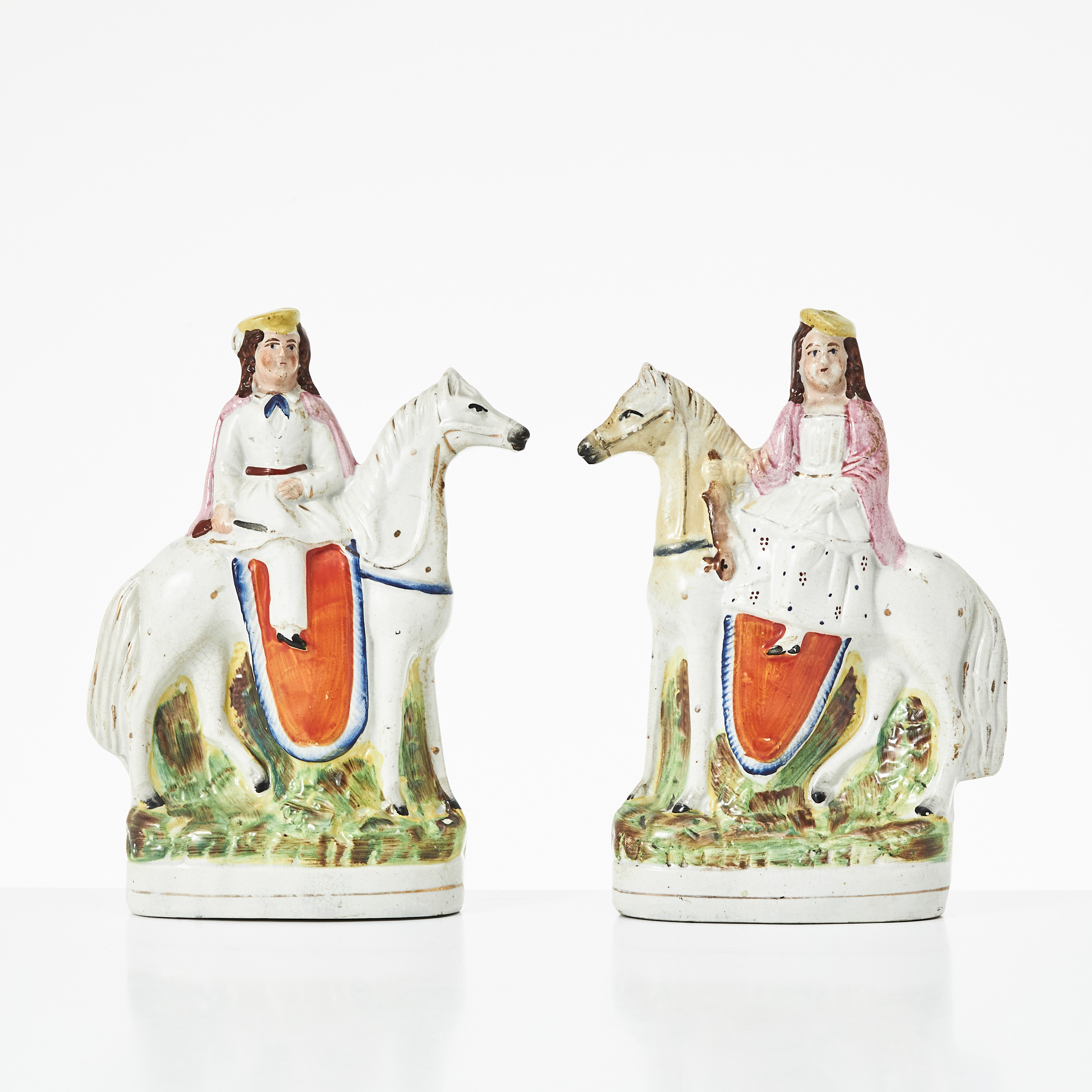 FIGURINER, 1 par, Staffordshire, 1800-talets slut.