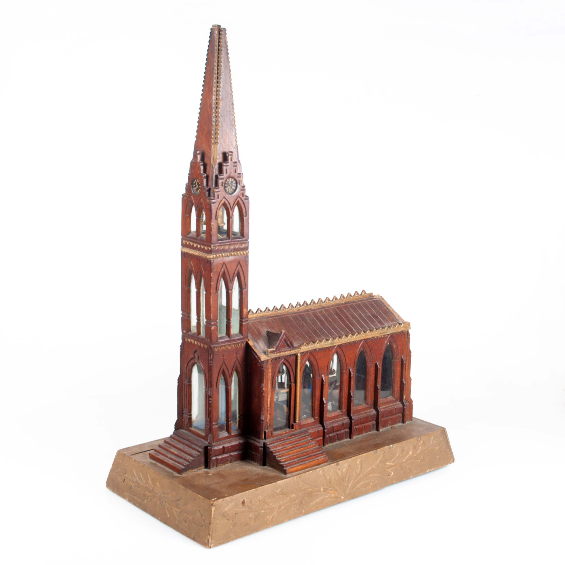 ARKITEKTURMODELL / KYRKA, trä, sannolikt tidigt 1900-tal.