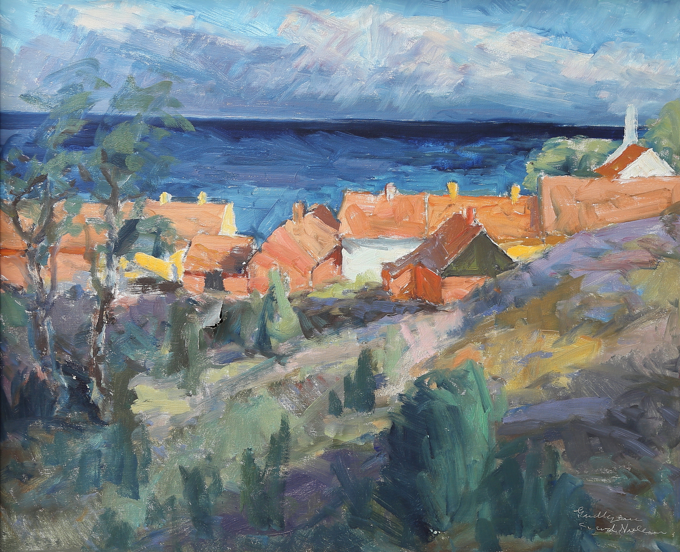 SVEND NIELSEN. Olja på duk, signerad och titlad.