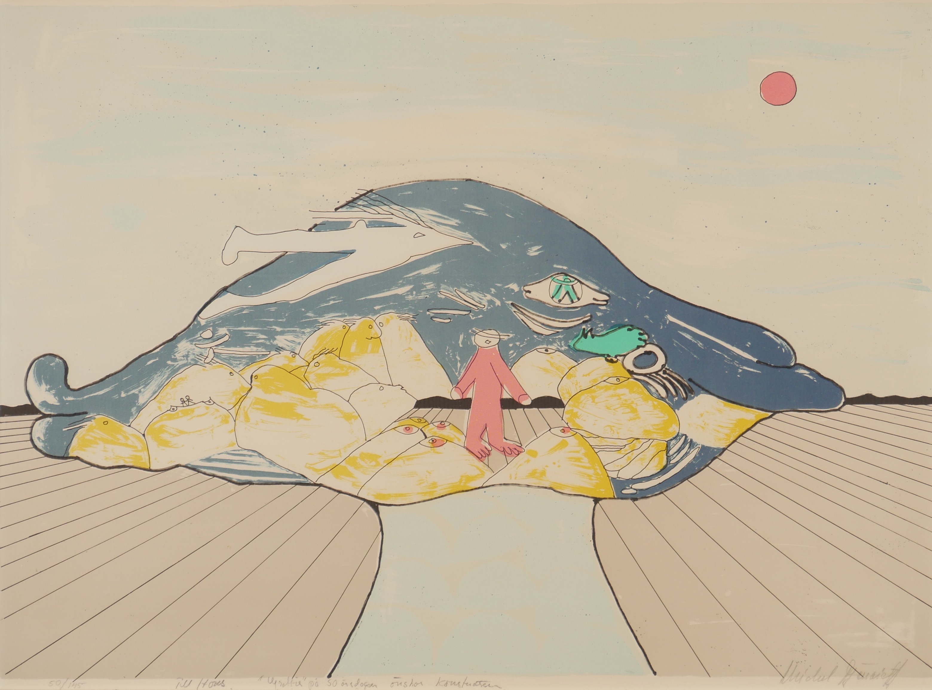 MICHEL DJANAIEFF. Färglitografi, signerad.